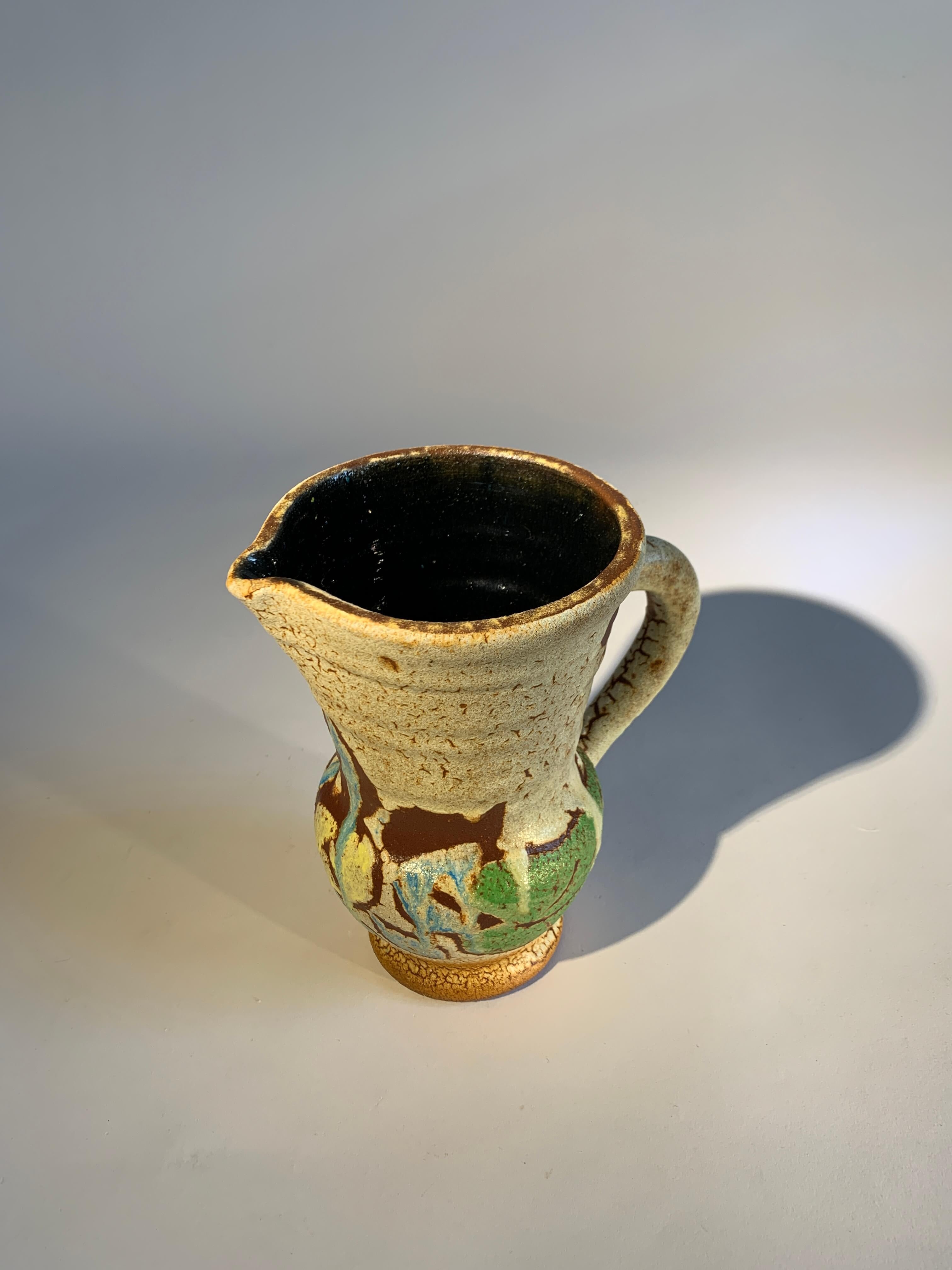 20th Century Accolay ceramic pitcher For Sale