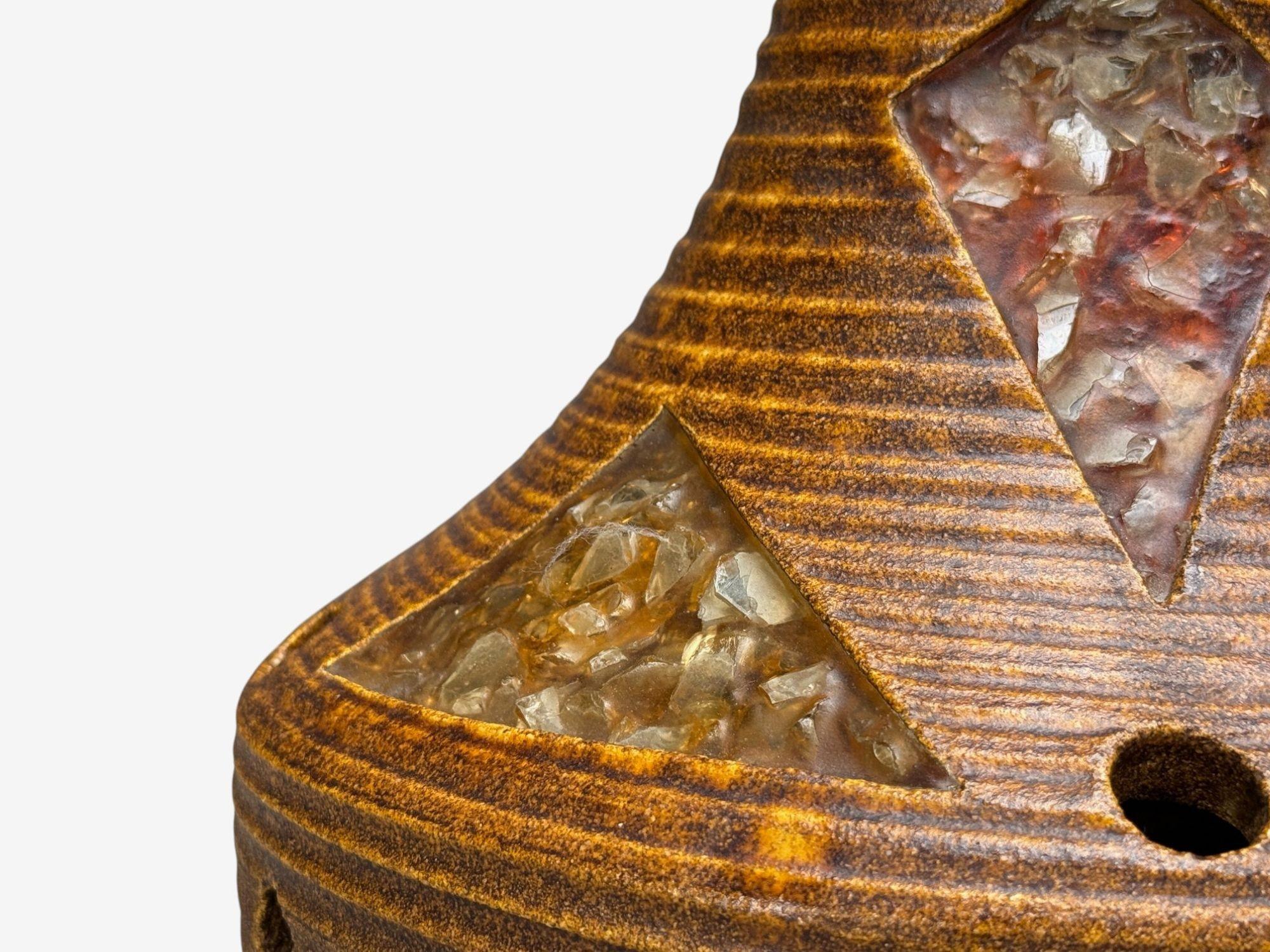 Accolay, Ceramica, Stained Glass, Resina filata, Lampada da terra, Francia, 1955 in vendita 1