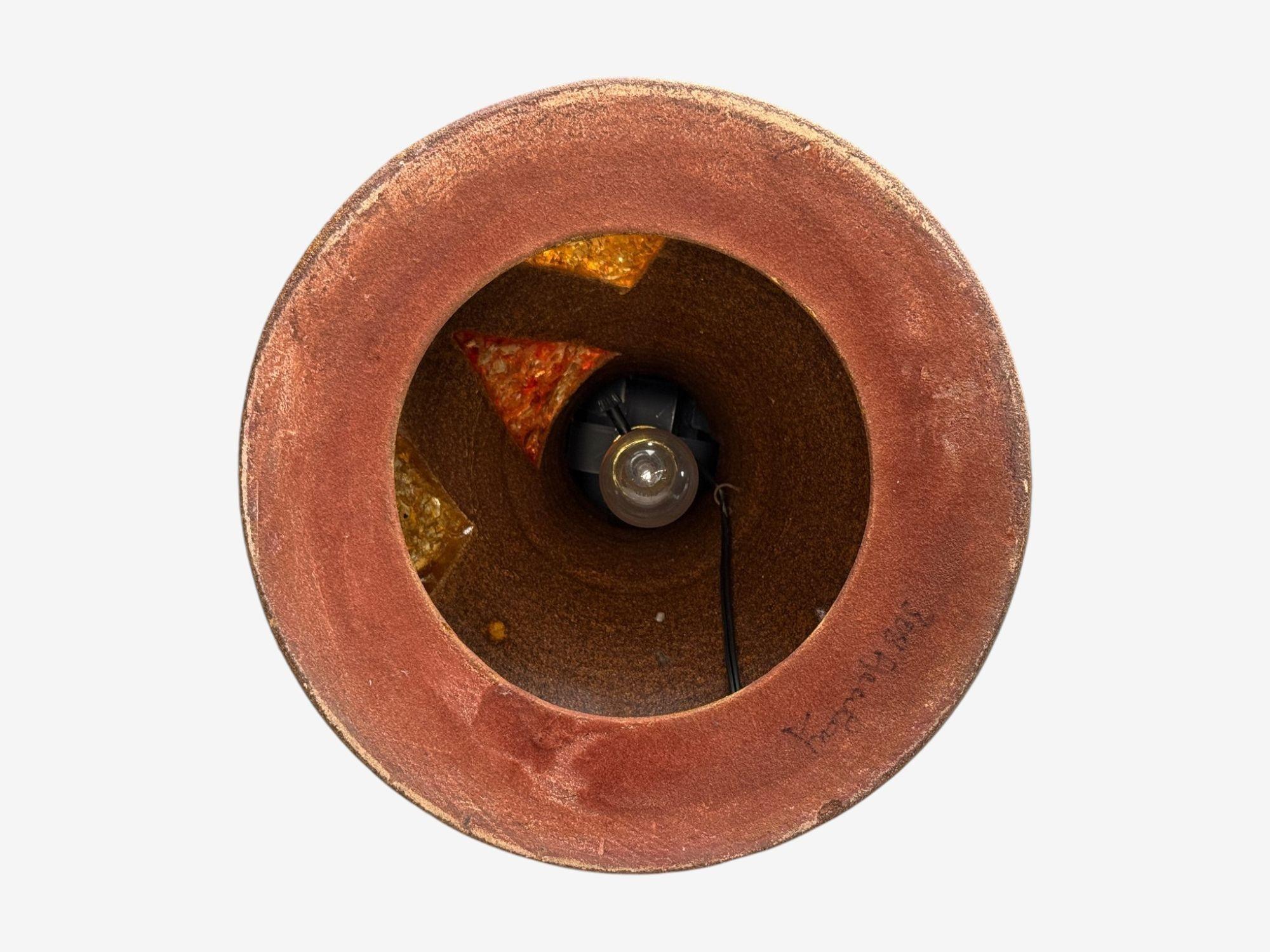 Accolay, Ceramica, Stained Glass, Resina filata, Lampada da terra, Francia, 1955 in vendita 3