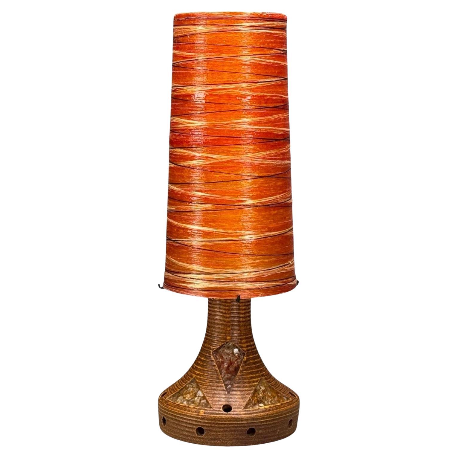 Accolay, Ceramica, Stained Glass, Resina filata, Lampada da terra, Francia, 1955