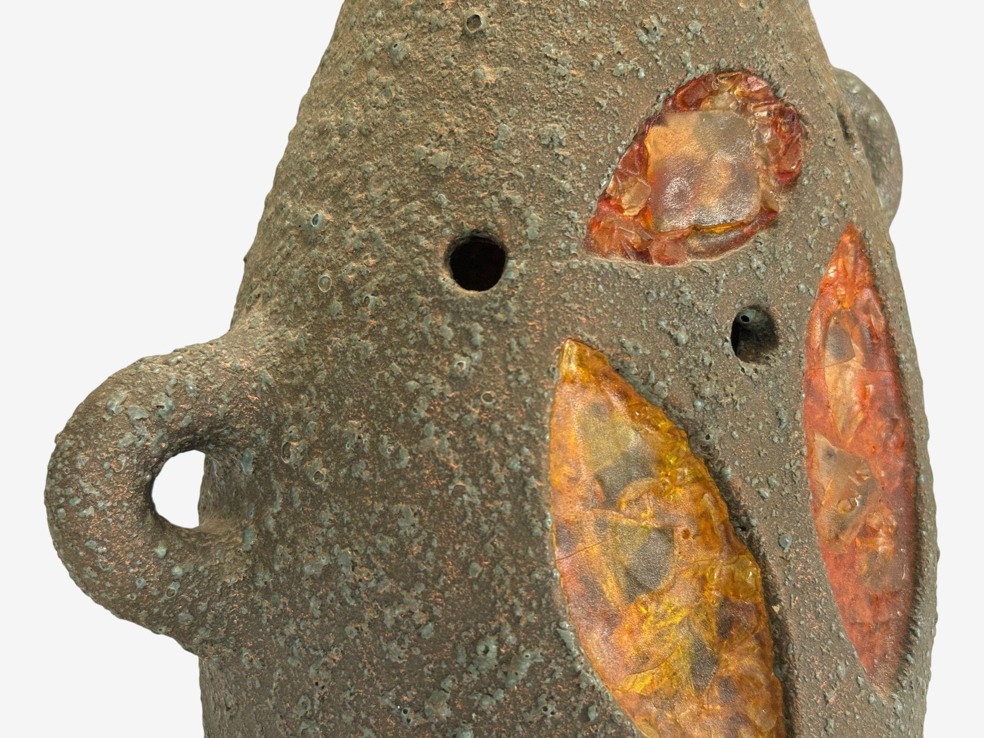 Accolay, Ceramica, Stained Glass, Resina filata, Lampada da tavolo, Francia, anni '60 in vendita 5