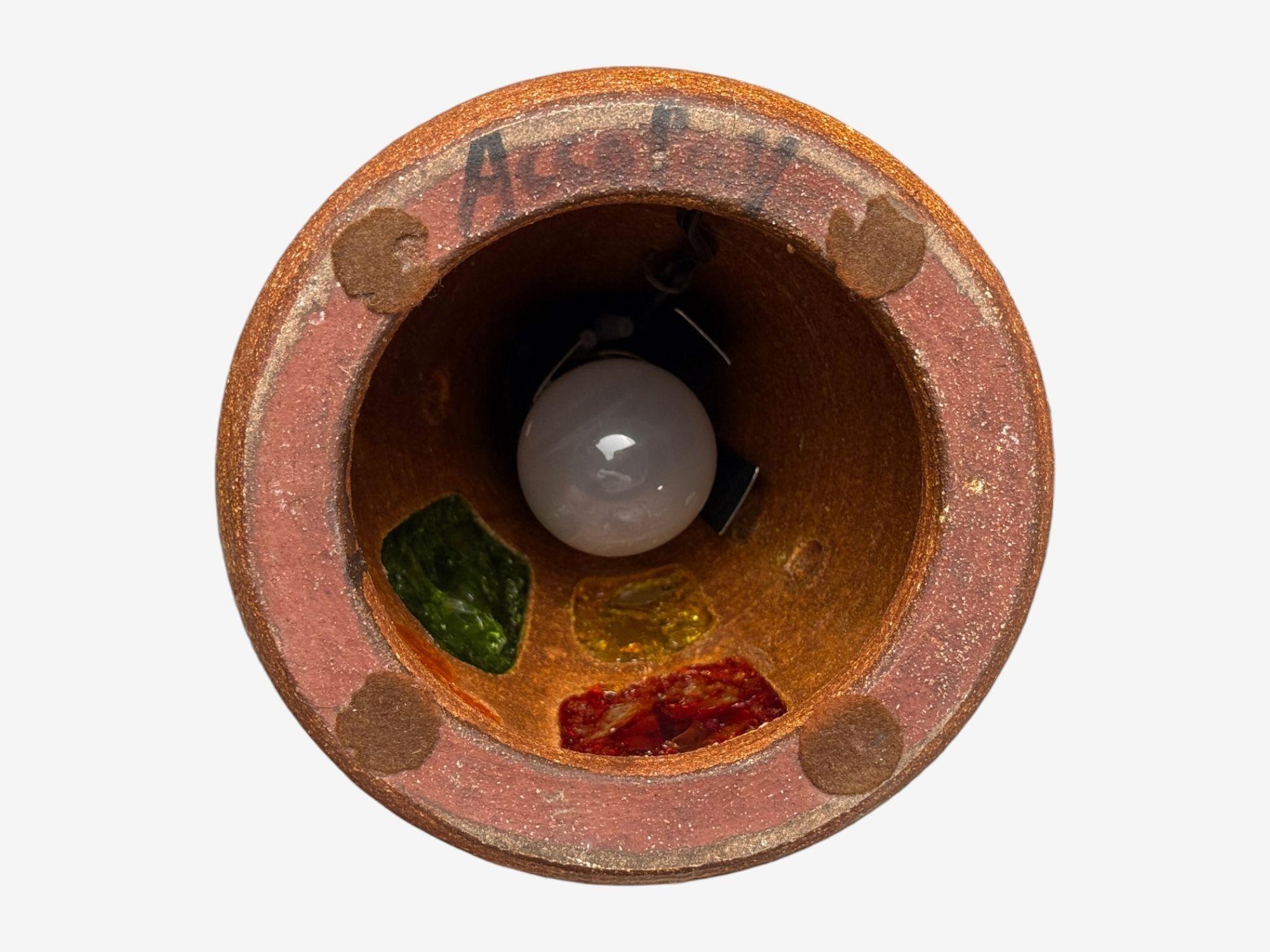 Accolay, Ceramica, Stained Glass, Resina filata, Lampada da tavolo, Francia, anni '60 in vendita 6