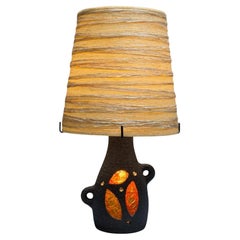 Accolay, Ceramica, Stained Glass, Resina filata, Lampada da tavolo, Francia, anni '60