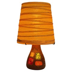 Accolay, Ceramica, Stained Glass, Resina filata, Lampada da tavolo, Francia, anni '60