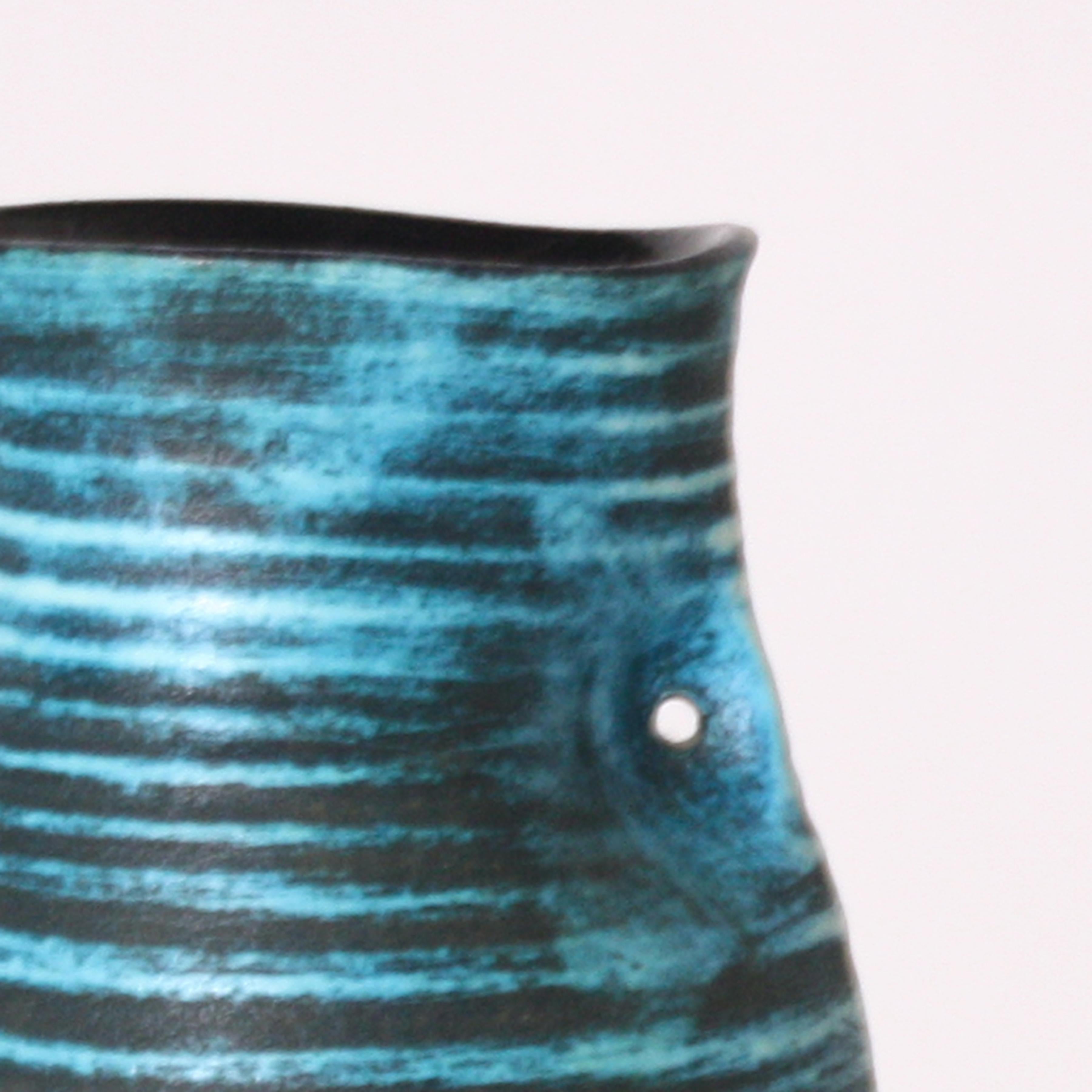 Accolay ceramic turquoise vase, circa 1950.