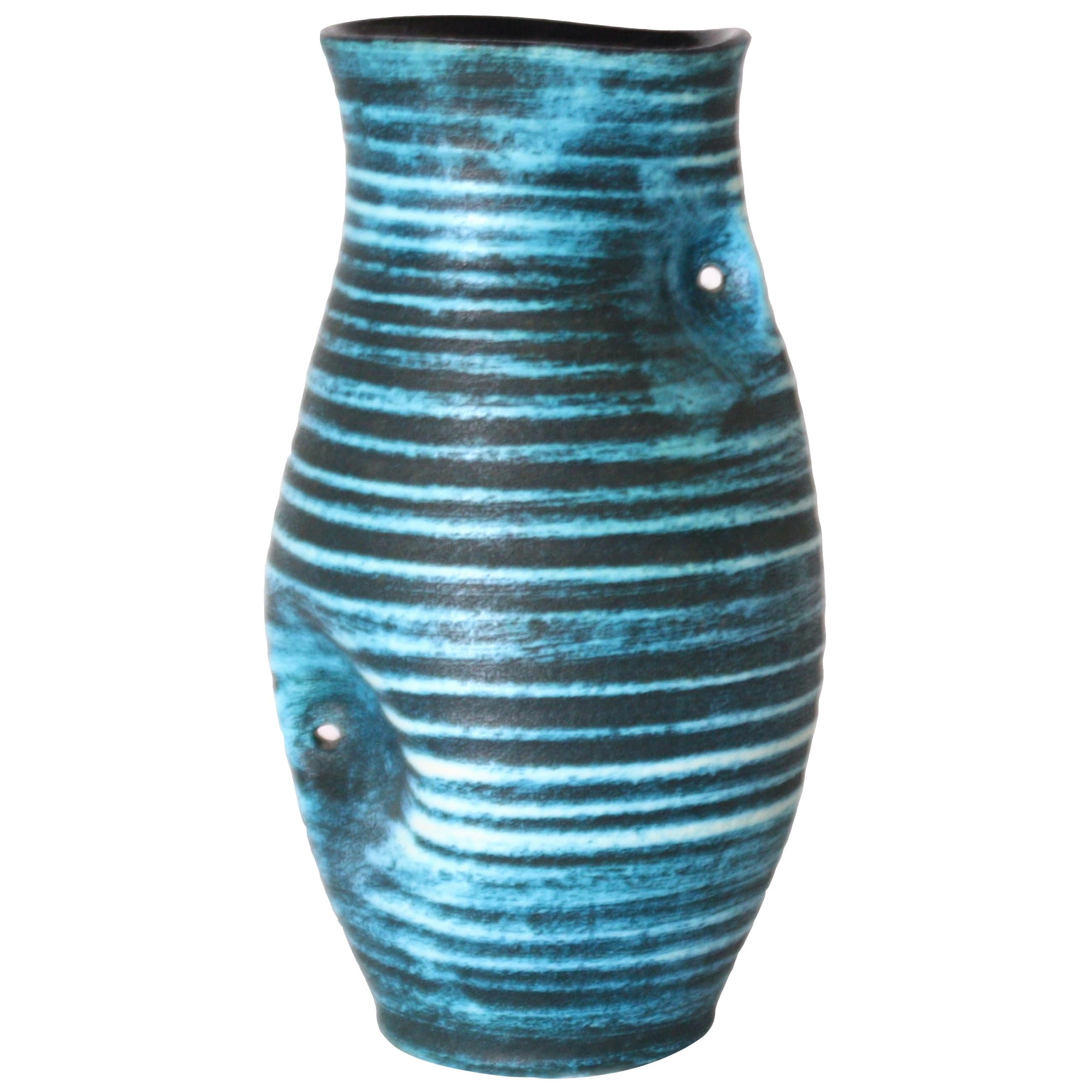 Accolay Ceramic Turquoise Vase, circa 1950