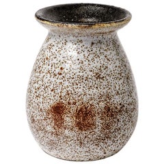 Vase en céramique d'Accolay Design Couleurs de poterie grises et brunes:: circa 1970