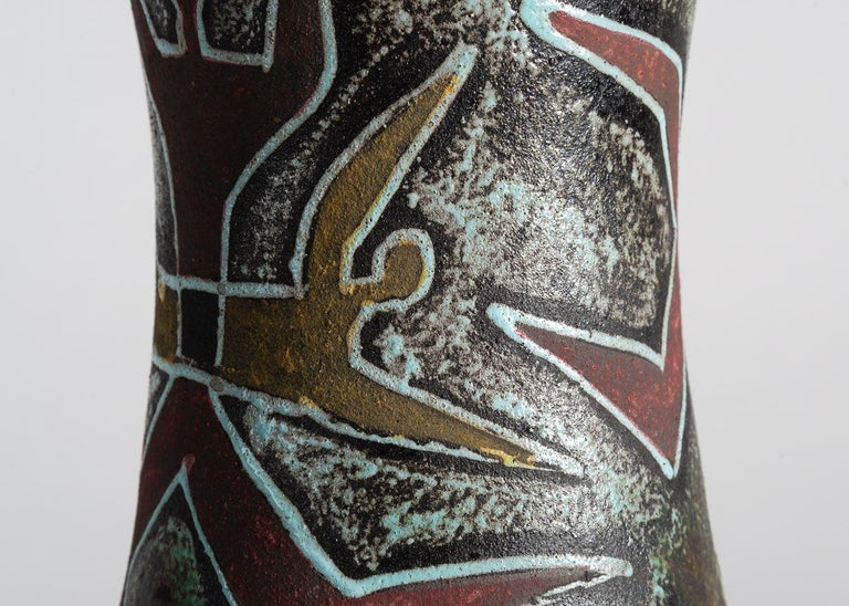 Glazed Accolay, Ceramic Vase, France, circa Midcentury For Sale
