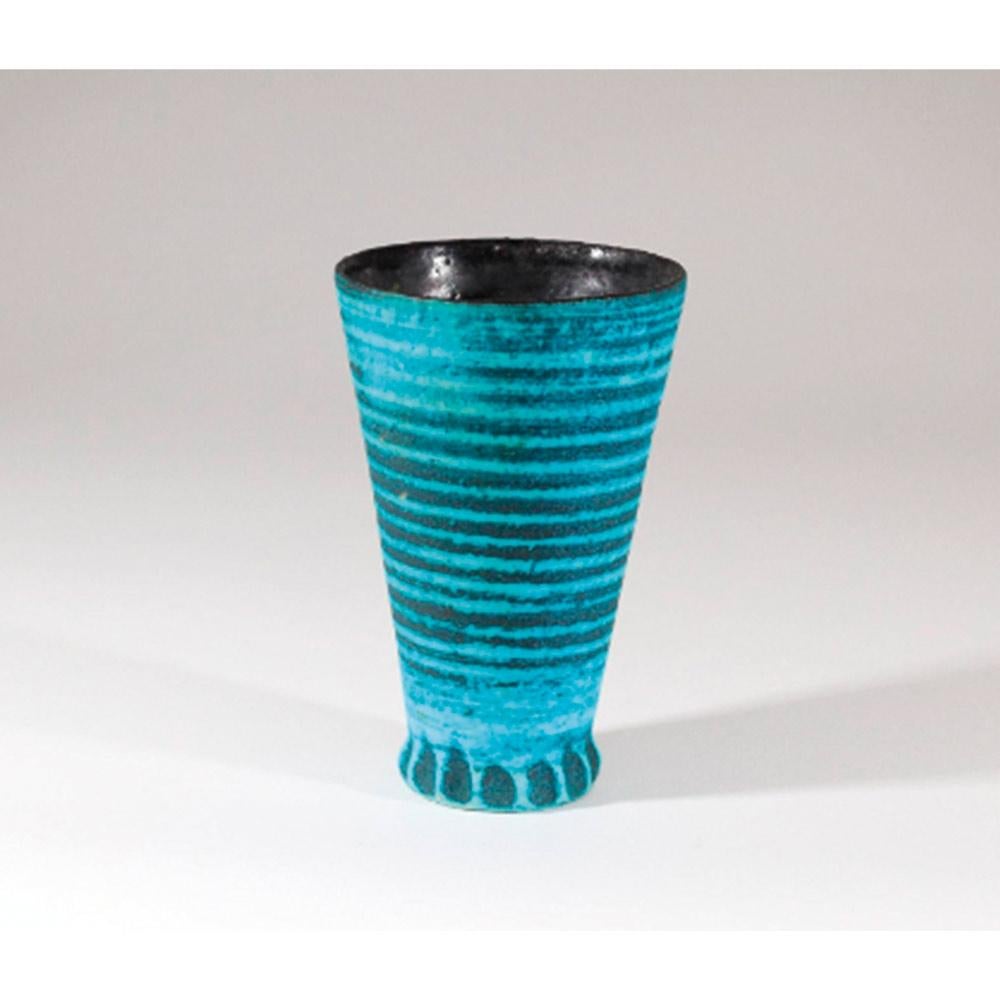 Français Vase en céramique Accolay en forme de cône des années 1960