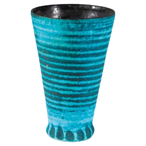 Vase en céramique Accolay en forme de cône des années 1960
