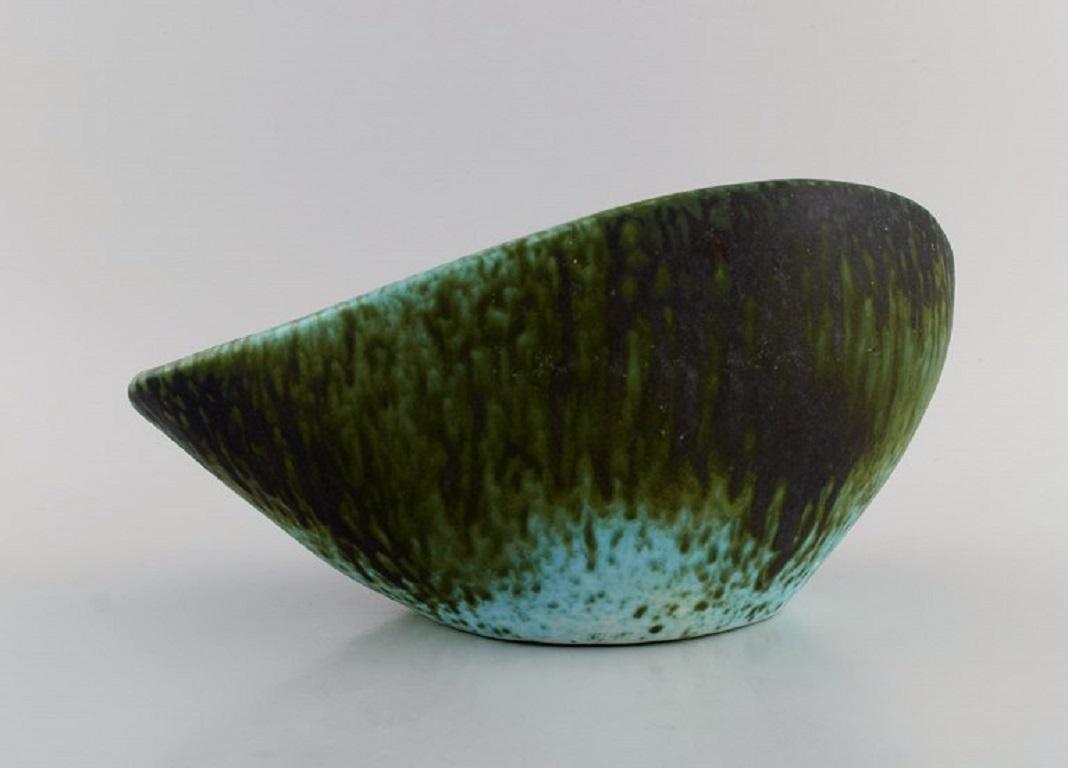 Organic Modern Accolay, France, Freeform Bowl in Glazed Ceramics, 1960s For Sale