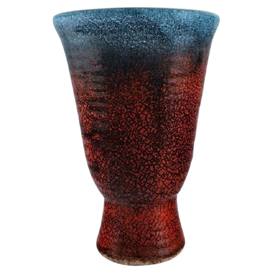 Accolay, France, grand vase Art Déco en céramique émaillée, années 1940