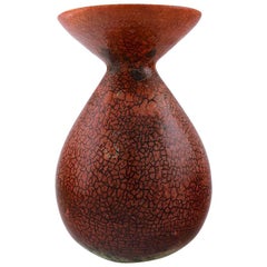 Accolay, French Ceramic Vase, Beautiful Red Glaze, Stylish Design