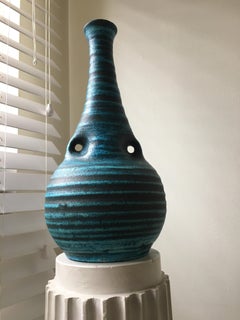 Vase en céramique bleue gauloise Accolay, France, 1960