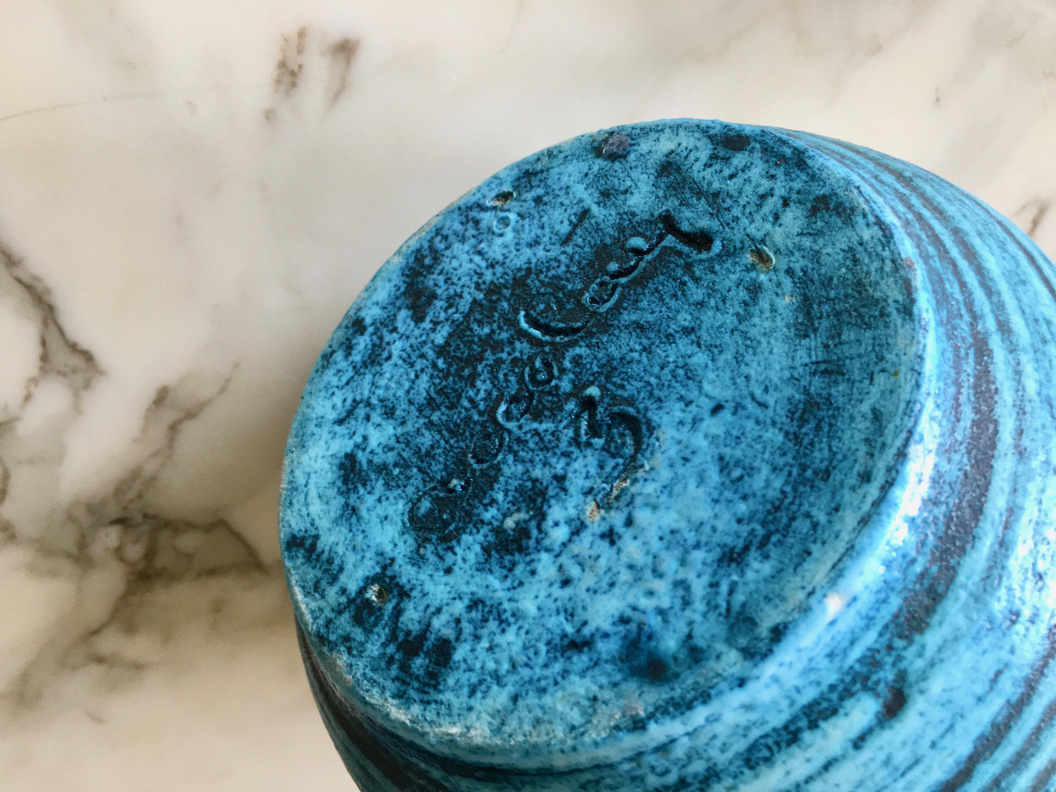 Ceramica Vaso Accolay in ceramica blu Gauloise, Francia, 1960 in vendita
