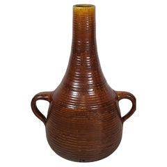 Vintage Accolay,  Grand pied de Lampe au sol, Vase en Céramique française Emaillé , 1960