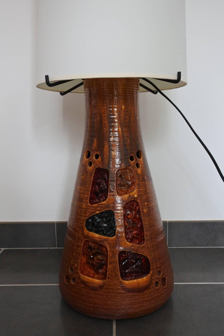 Accolay Midcentury Large Ceramic Floor Lamp, France, 1960s For Sale at 1stDibs large ceramic
