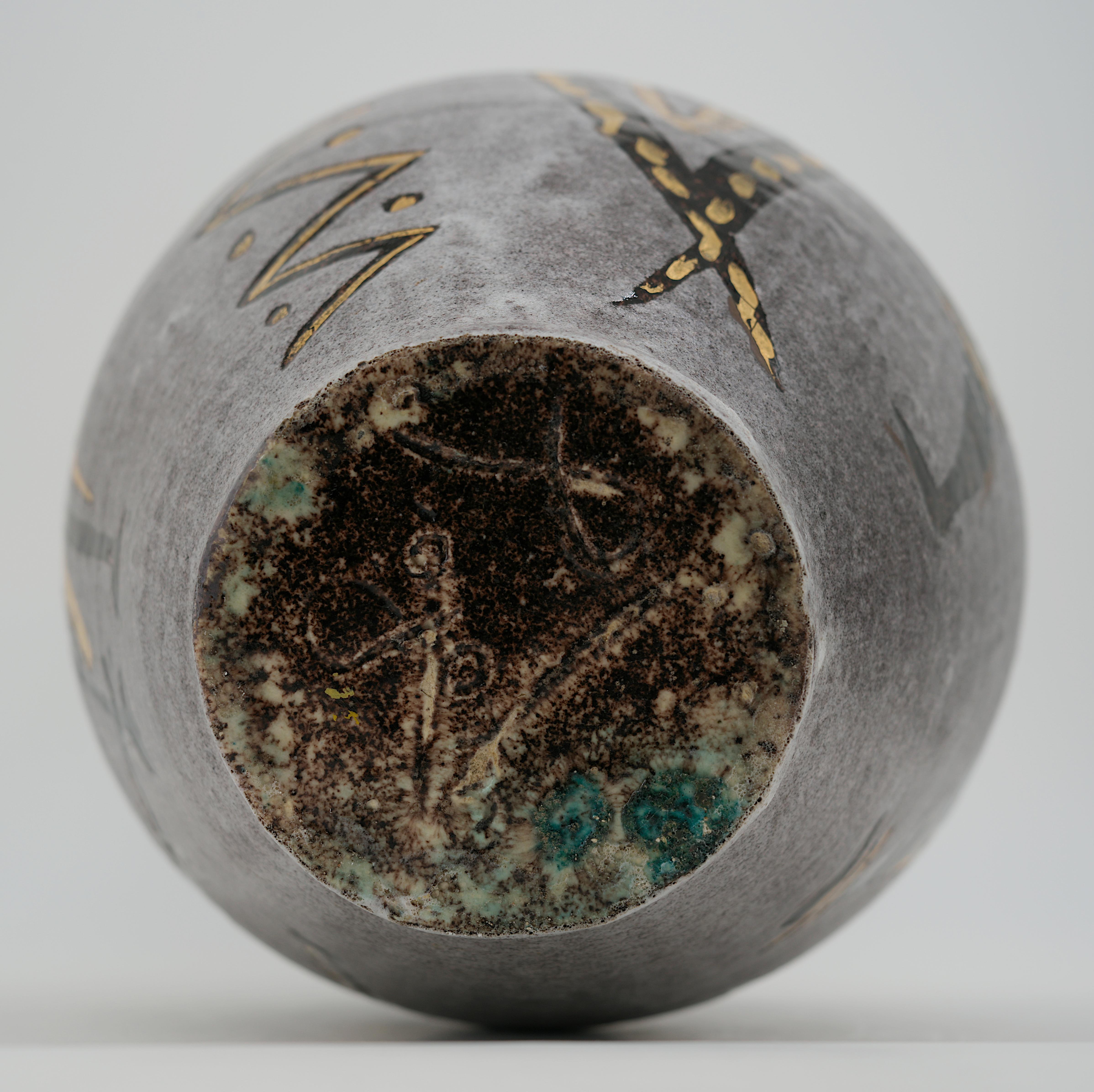 Accolay Museal Hunting Scene Stoneware Vase, 1950s For Sale 7
