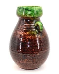 Akzent-Vase aus Ton mit 2 Henkeln, 1950er Jahre