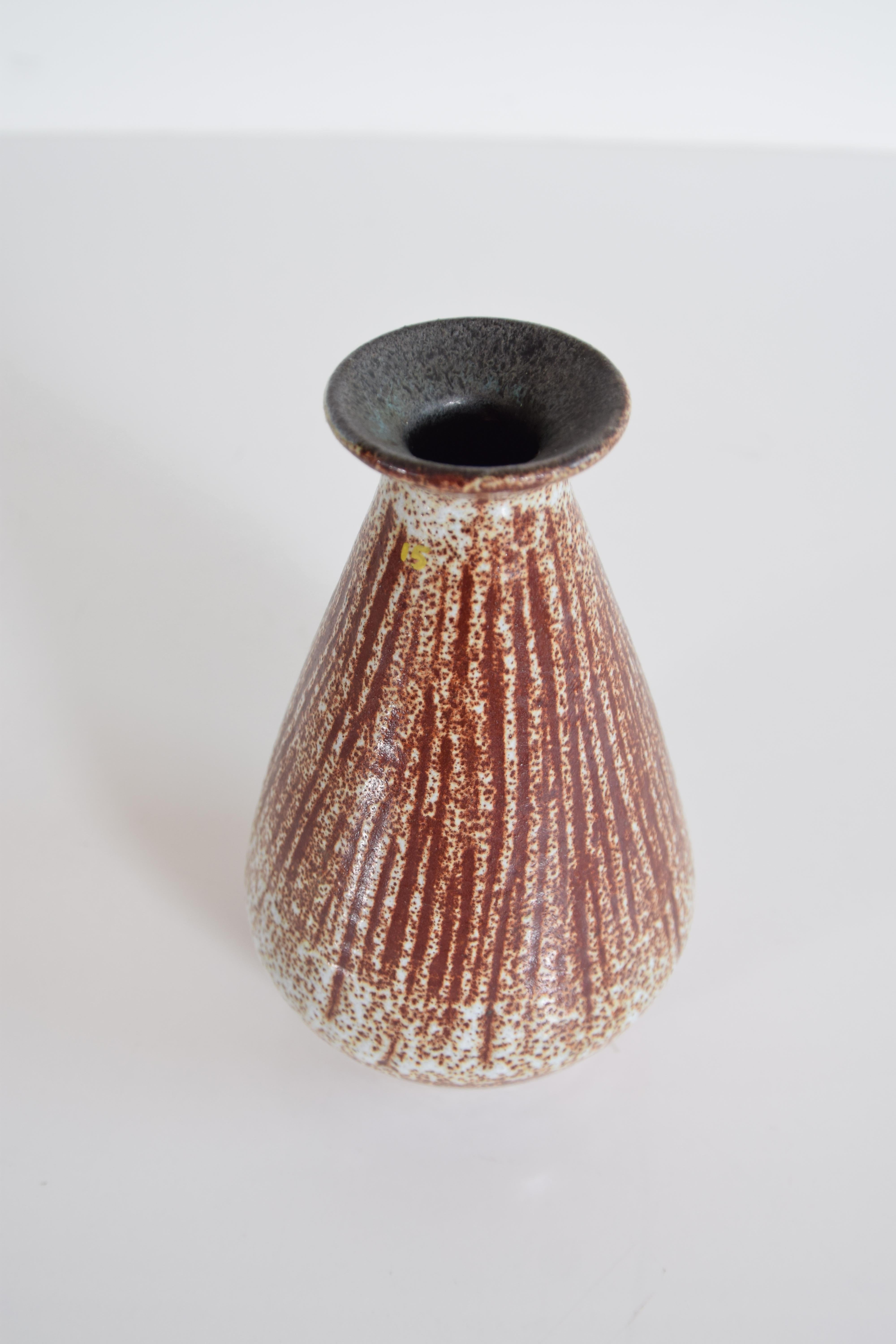 Glazed Accolay Pottery Vase from France For Sale