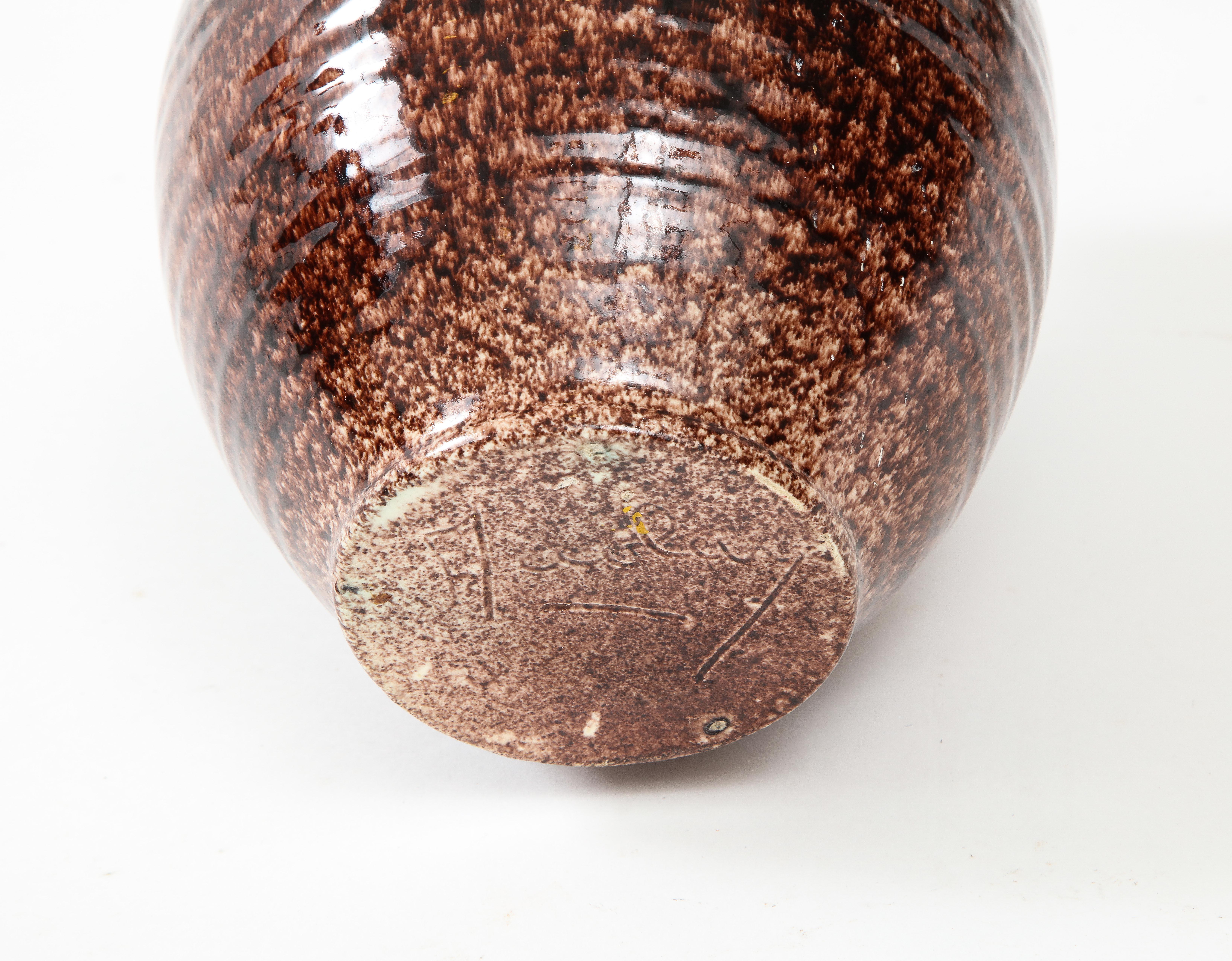 Accolay Speckled / Ombre Glazed Vase For Sale 4
