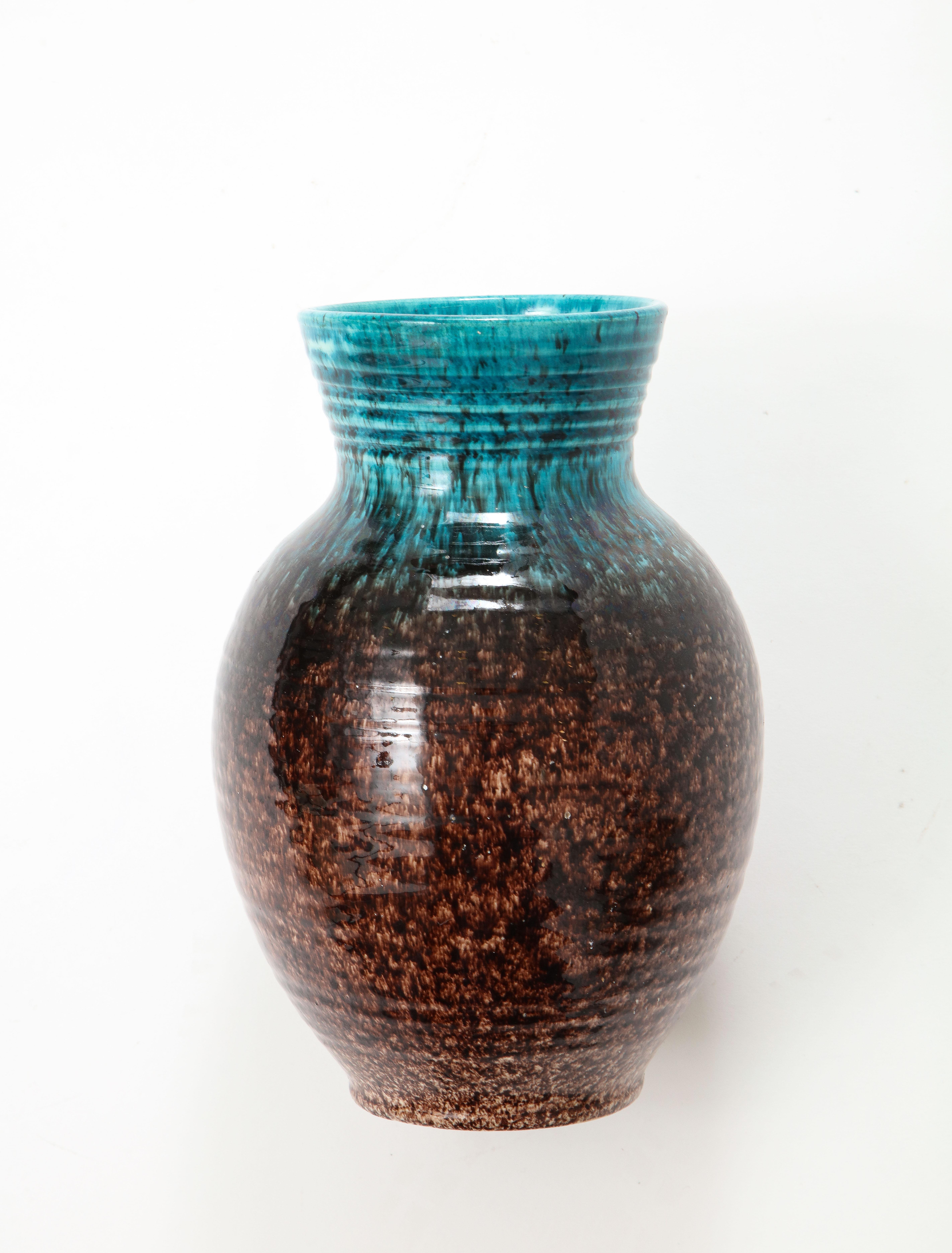 Accolay Speckled / Ombre Glazed Vase For Sale 1