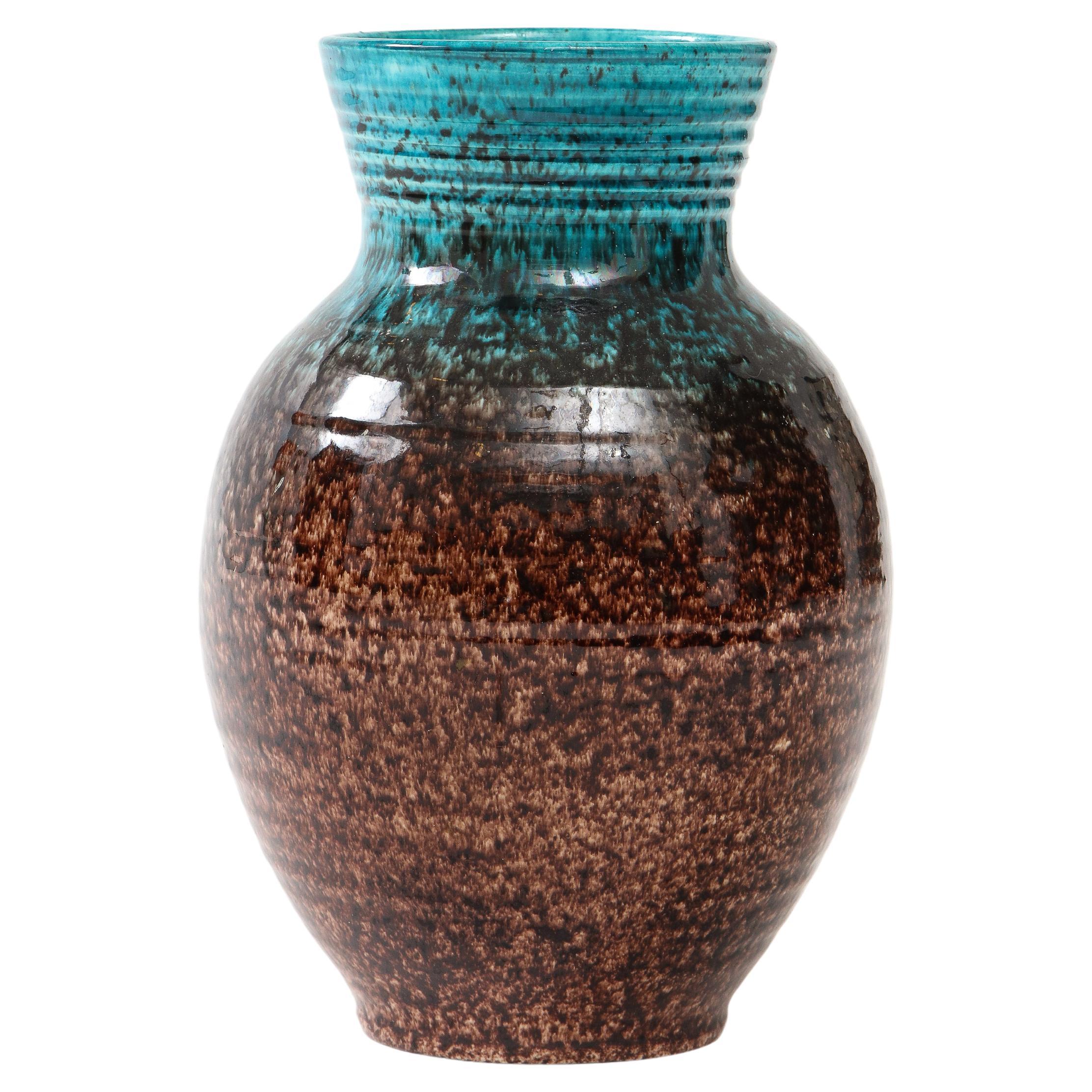 Accolay Speckled / Ombre Glazed Vase For Sale