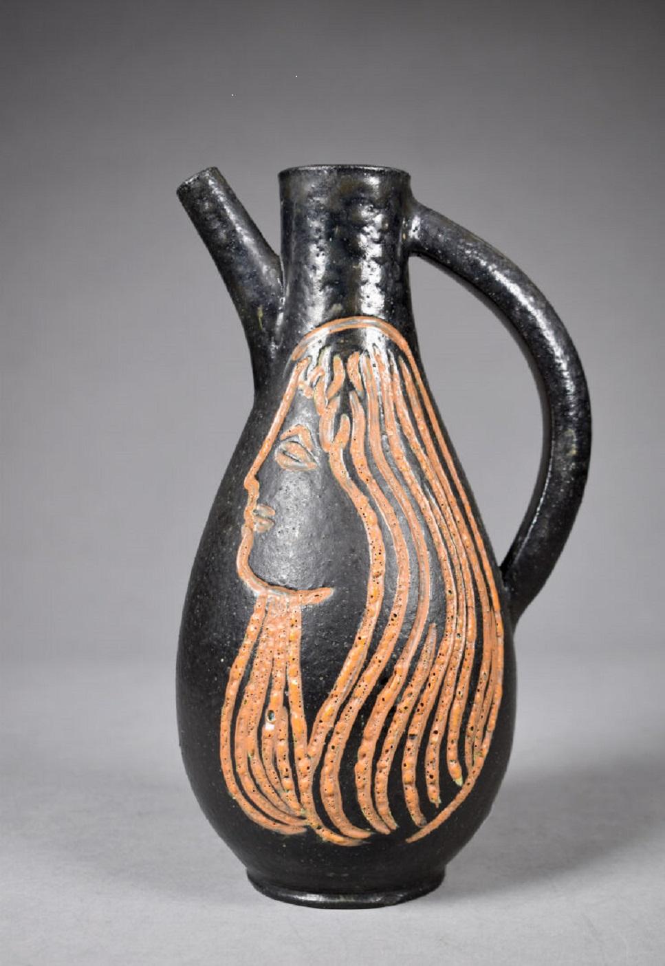 Accolay, Ceramic Vase circa 1960 In Good Condition For Sale In Saint-Ouen, FR
