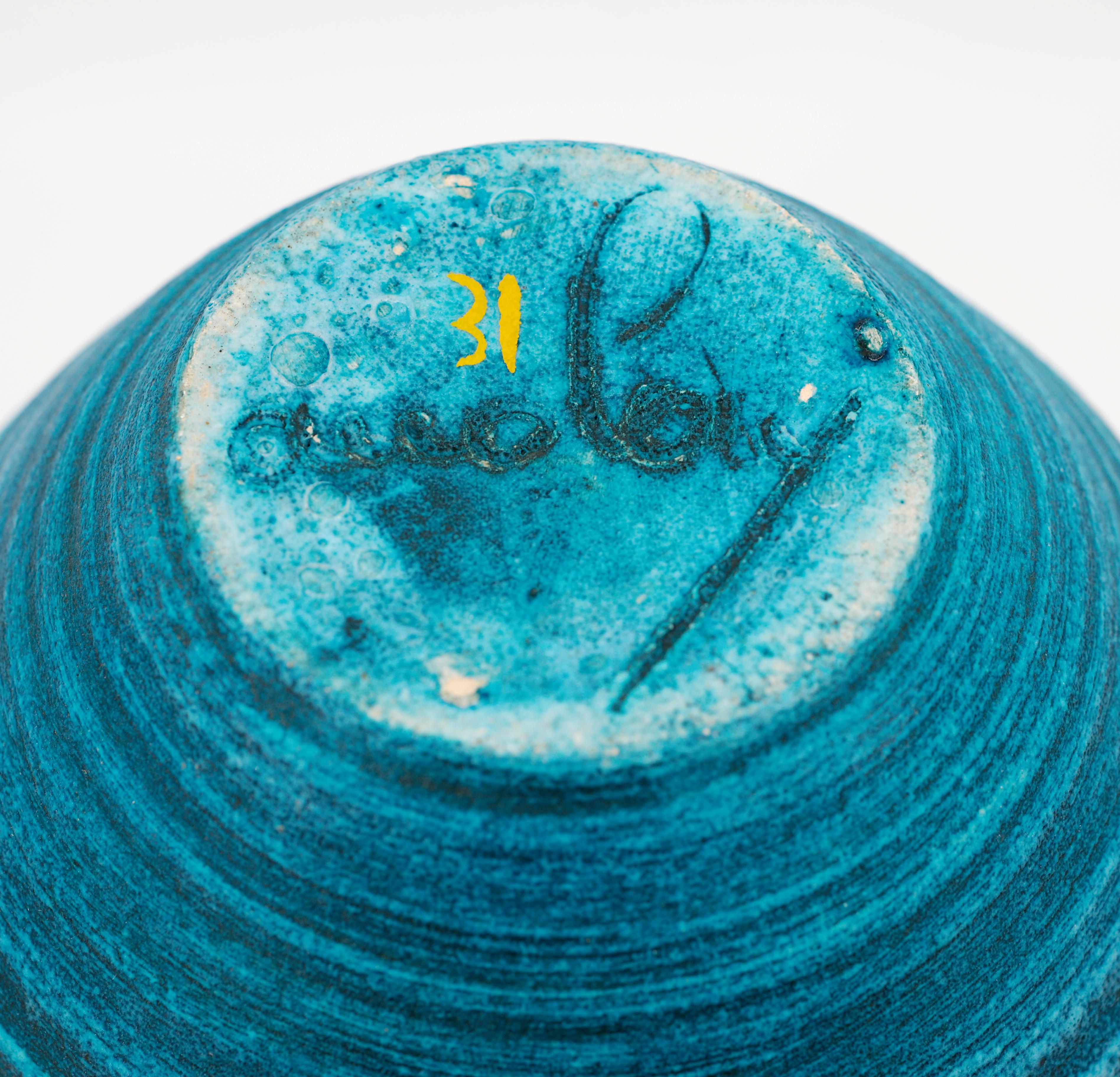 Accolay Jarrón Círculo Concéntrico Azul Turquesa en venta 3