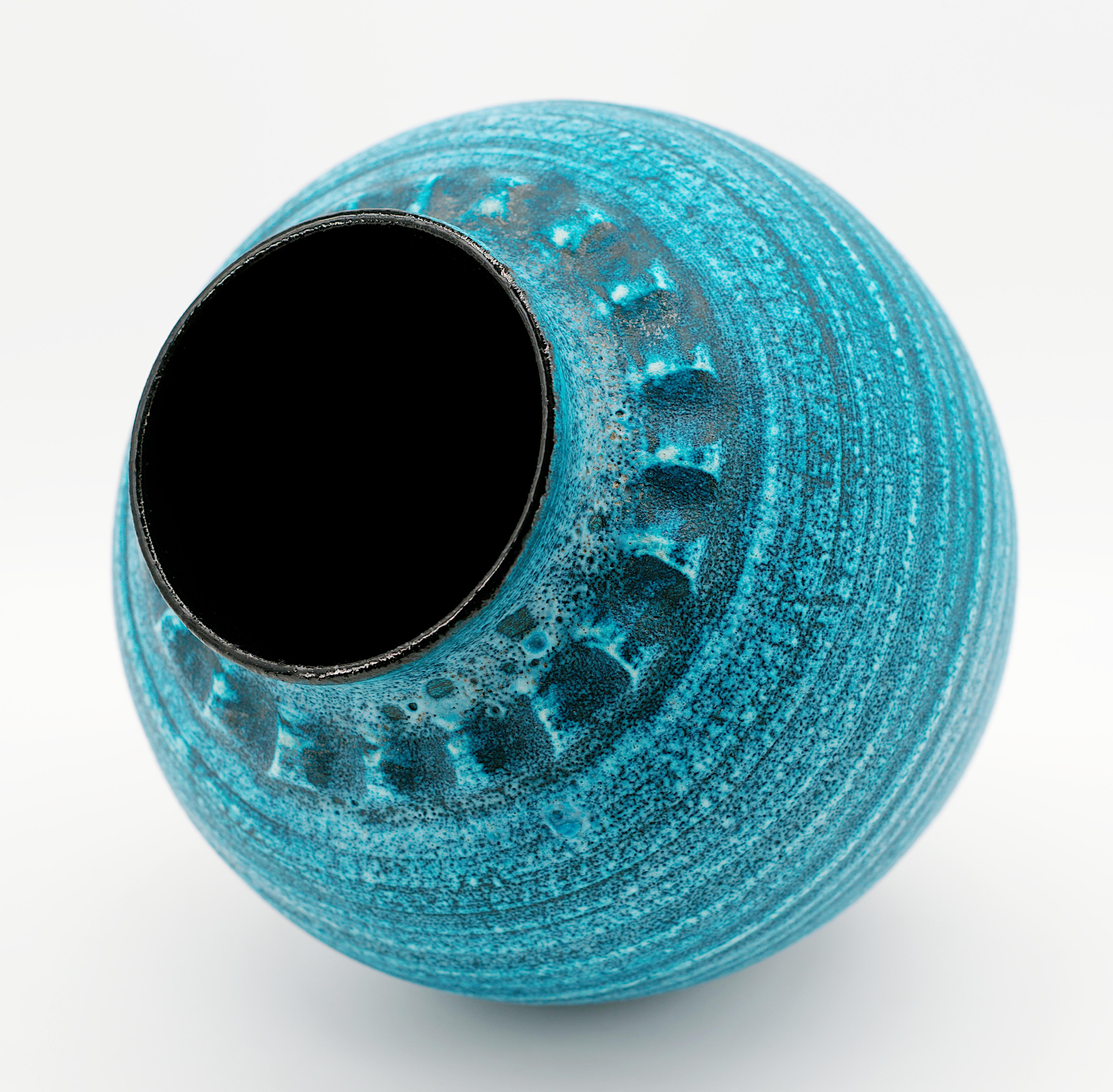 Accolay Jarrón Círculo Concéntrico Azul Turquesa en venta 1