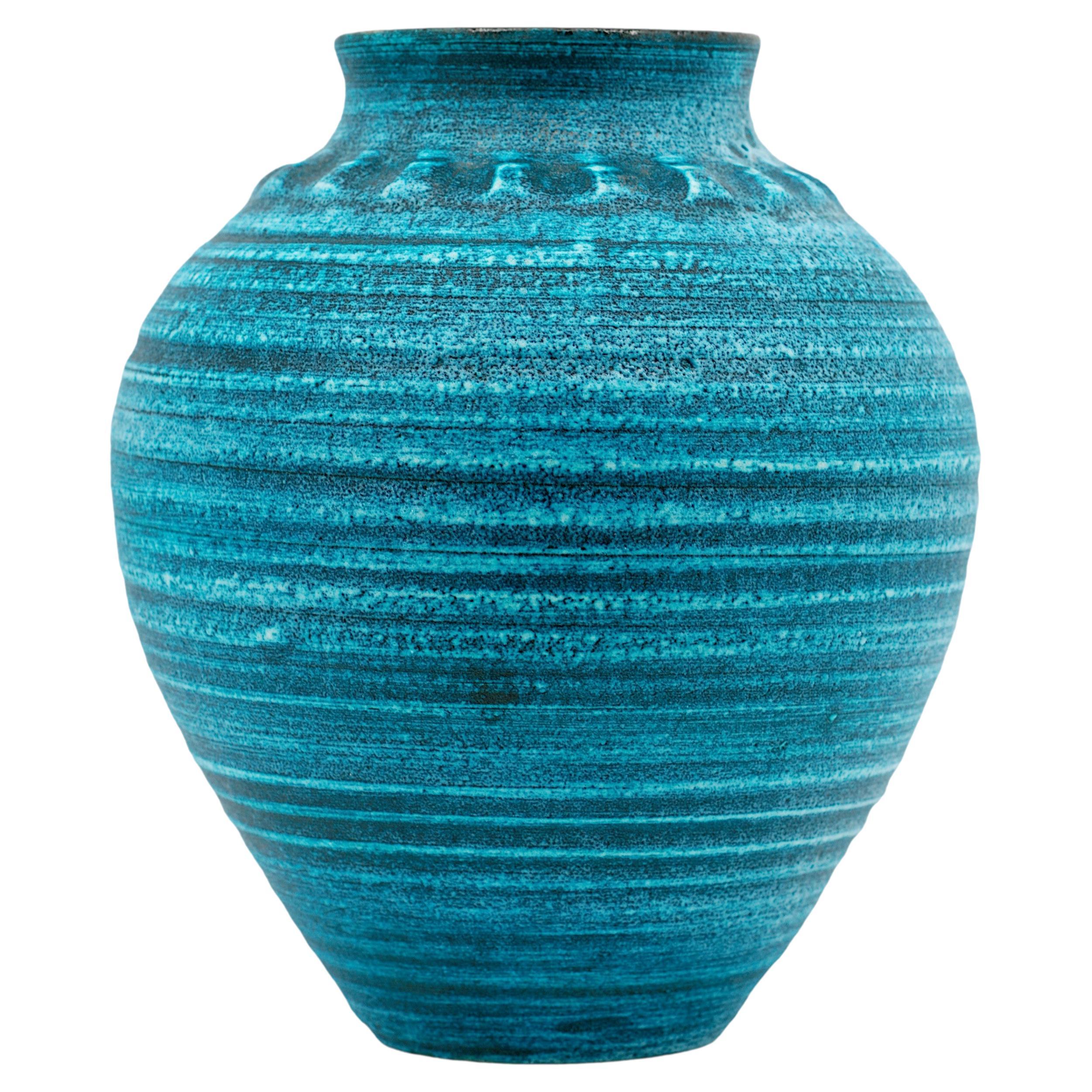 Accolay Turquoise Blue Concentric Circle Vase