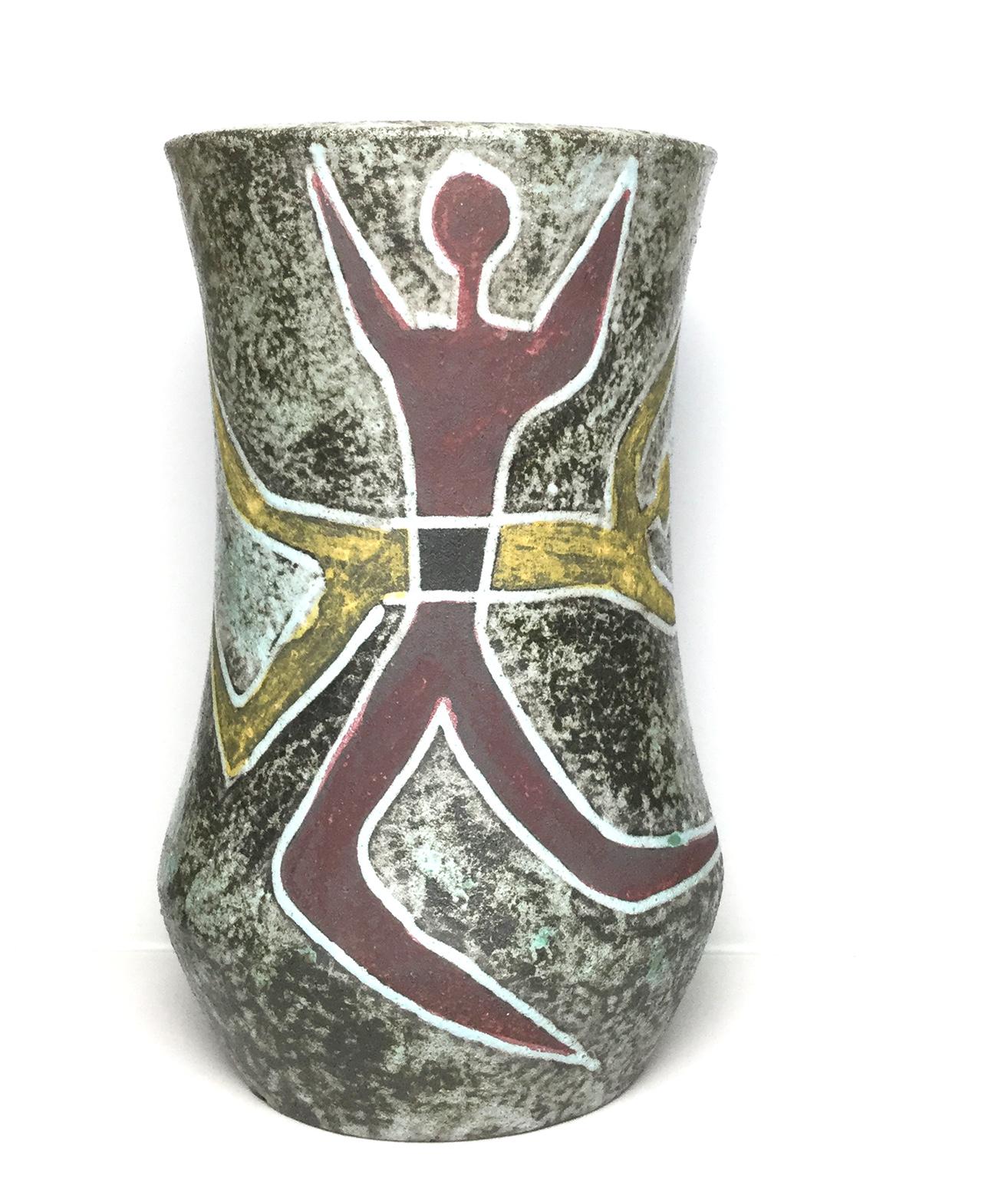 Mid-Century Modern Vase Accolay the Dancers, France, 1950s For Sale