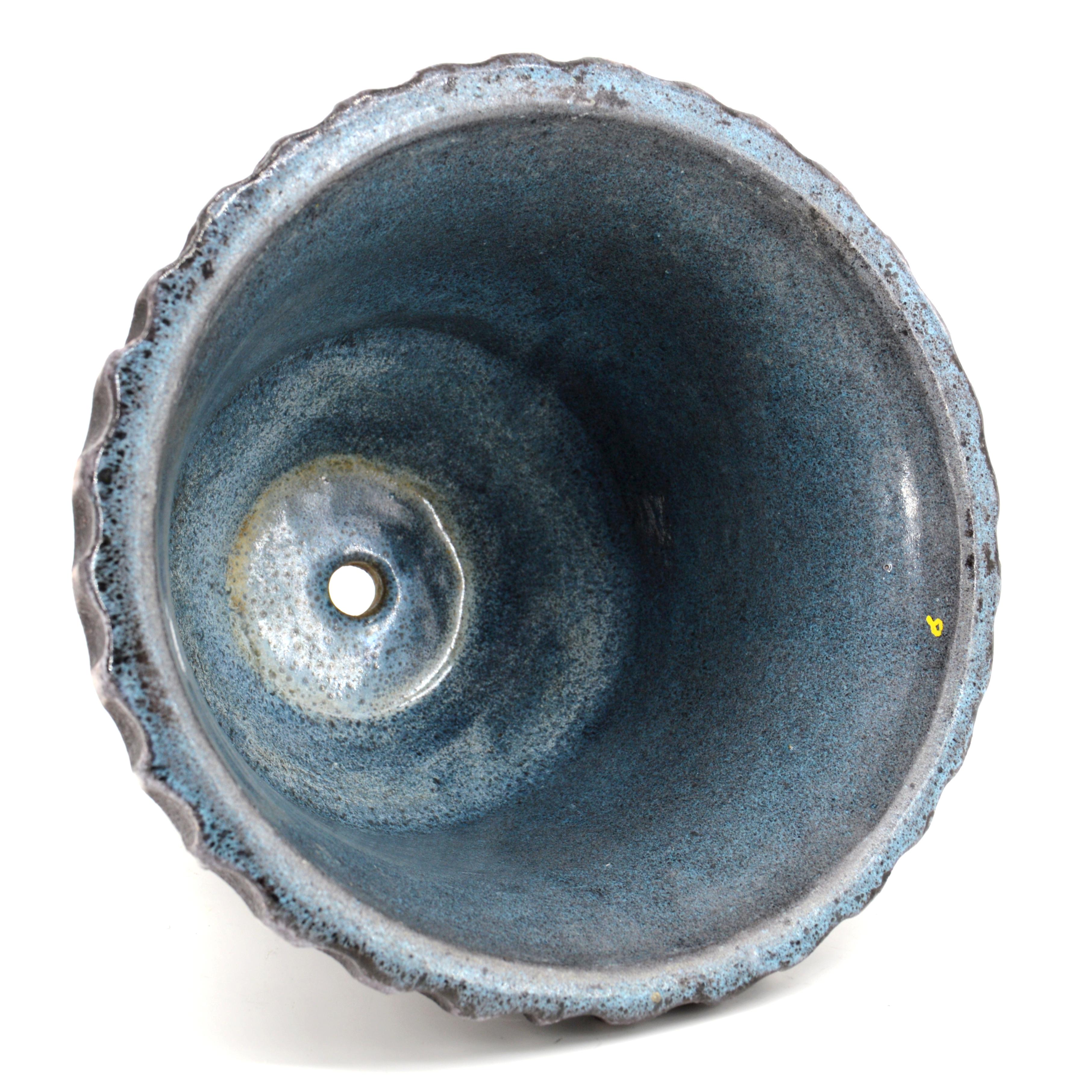 Ceramica Vaso Accolay con cerchi concentrici viola in vendita