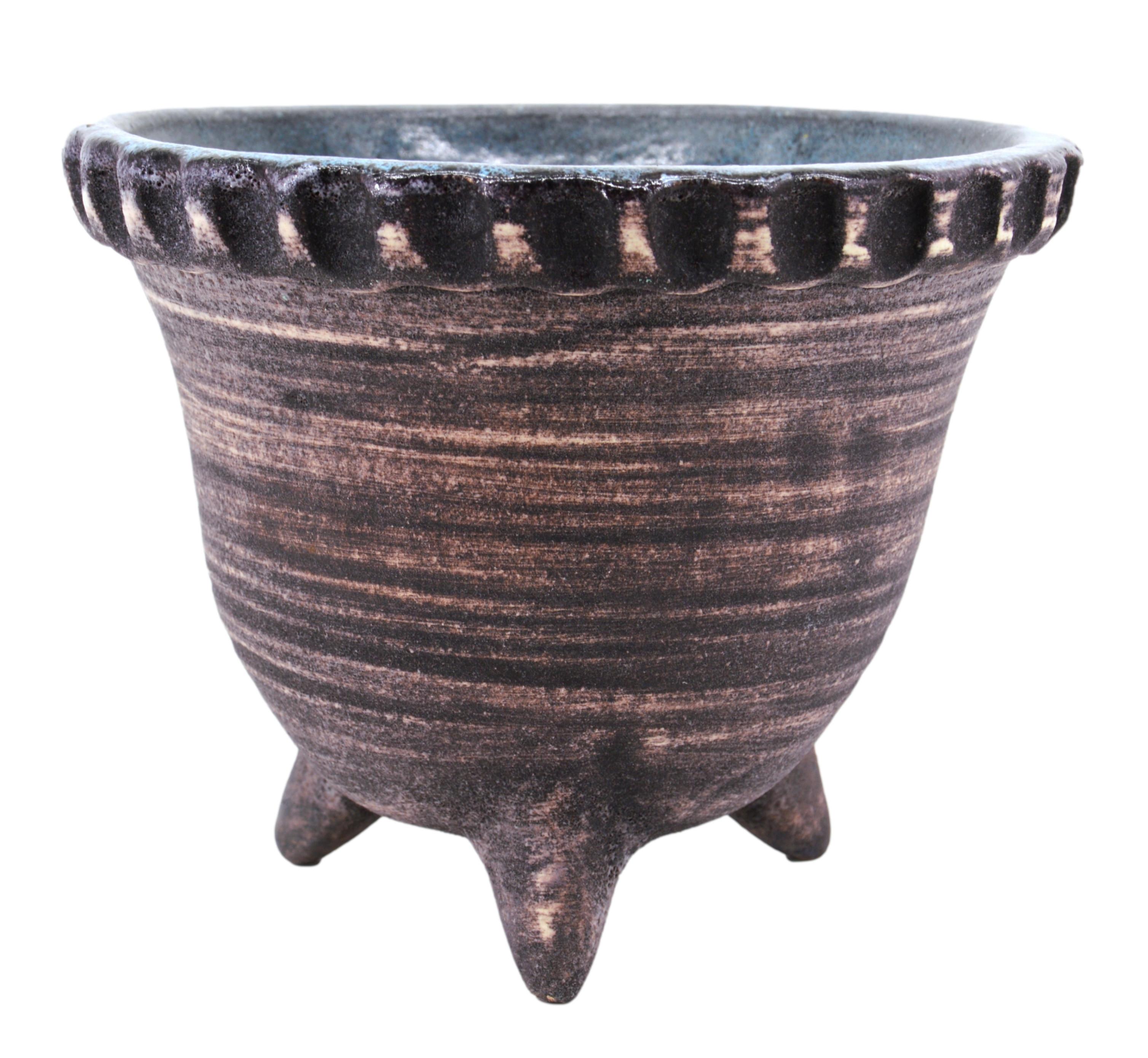 Vaso Accolay con cerchi concentrici viola in vendita 1