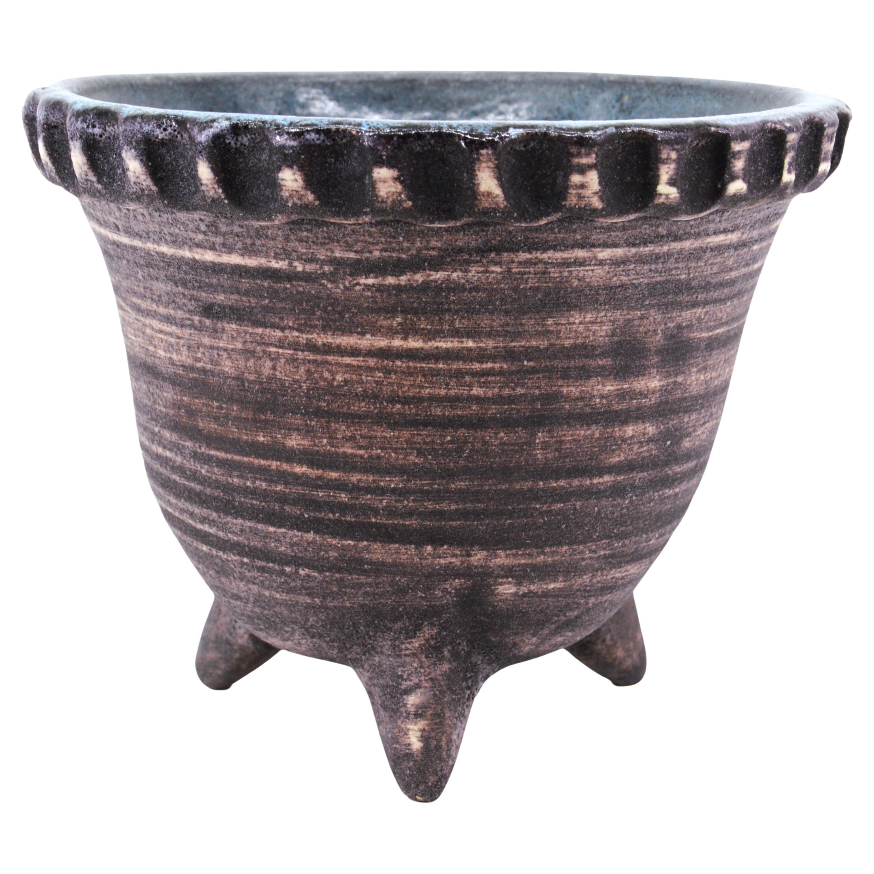 Vaso Accolay con cerchi concentrici viola in vendita