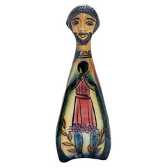 Polychrom glasierte Keramikfigur von Accollay, signiert, Frankreich, 1960er Jahre