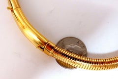 Accordion Gooseneck Extendable Gold Necklace 14 Karat Caliber
