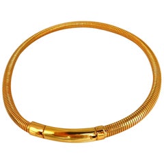 Accordion Gooseneck Extendable Gold Necklace 14 Karat Caliber