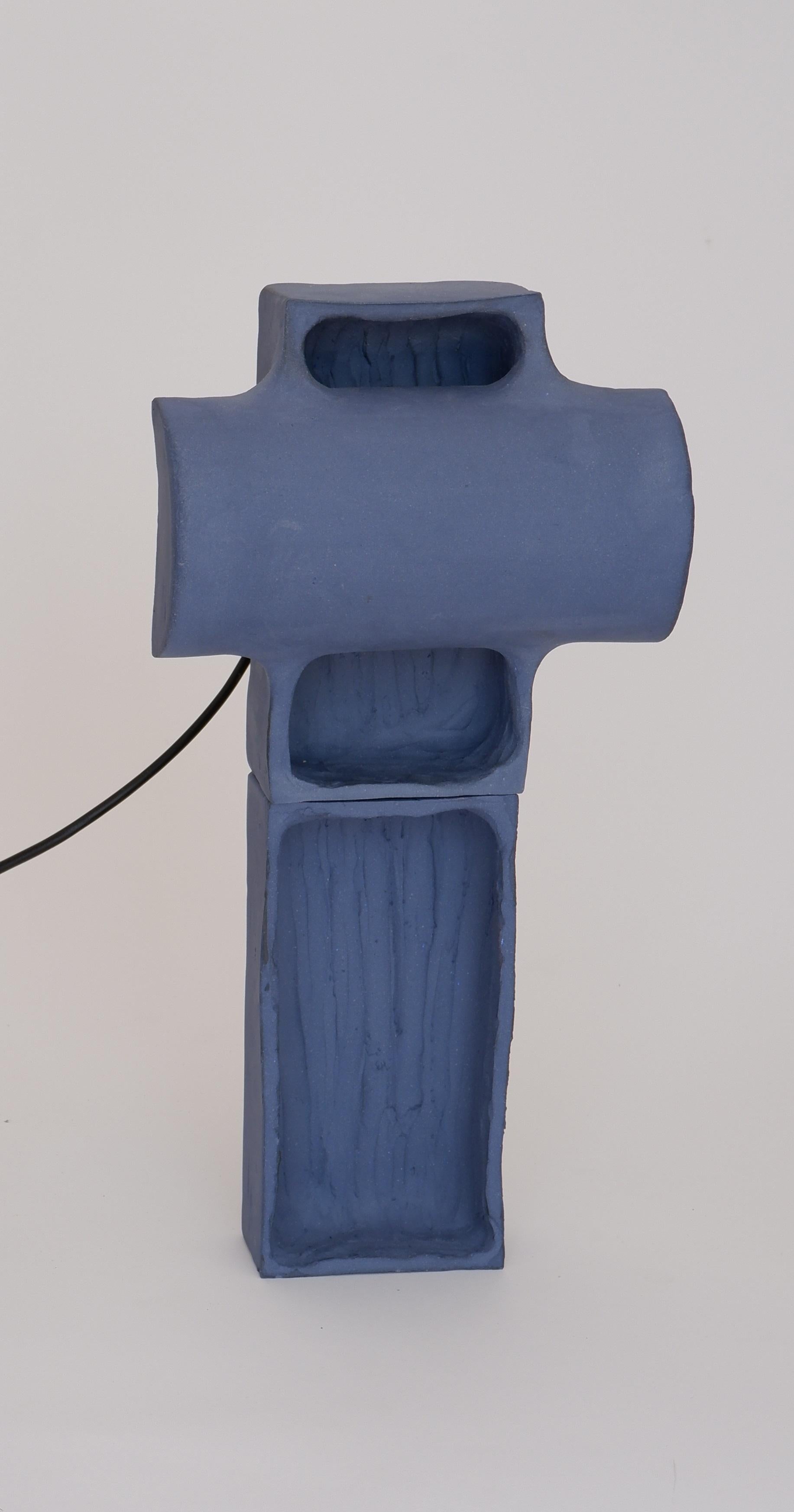 Modern Accre Tall Blue Lamp by Ia Kutateladze For Sale