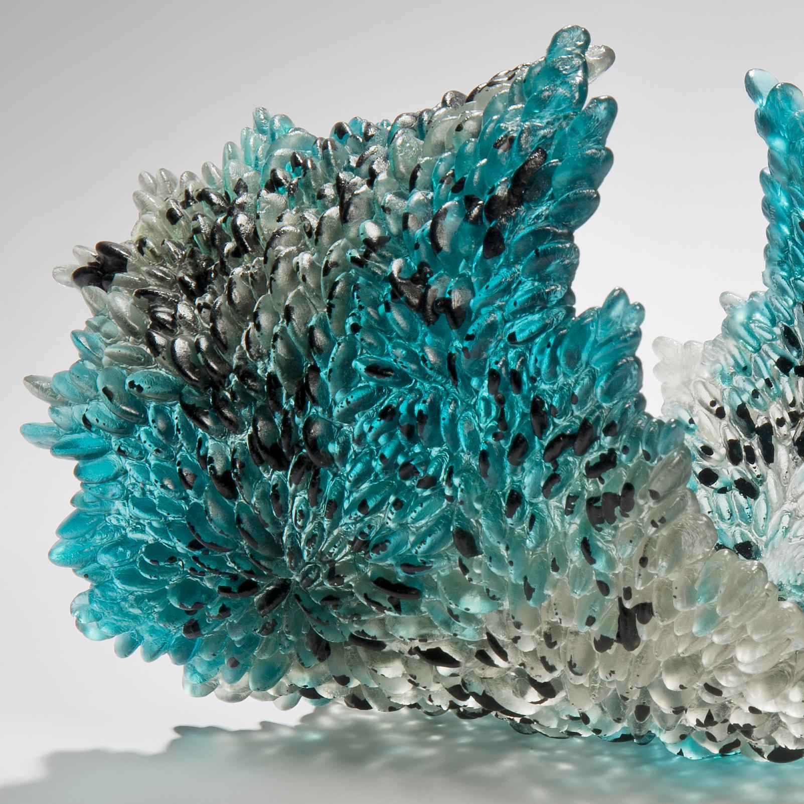 British Acculturation, a Glass Sculpture in Clear, Teal and Black by Nina Casson McGarva