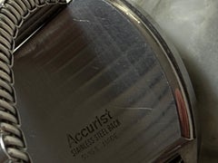 Accurist Shockmaster "TV case", 37 x 39mm stainless steel case, blue dial, c1971