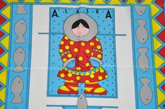 A.C.E. 1990 Whimsical "Alaska" Silk-Like Scarf