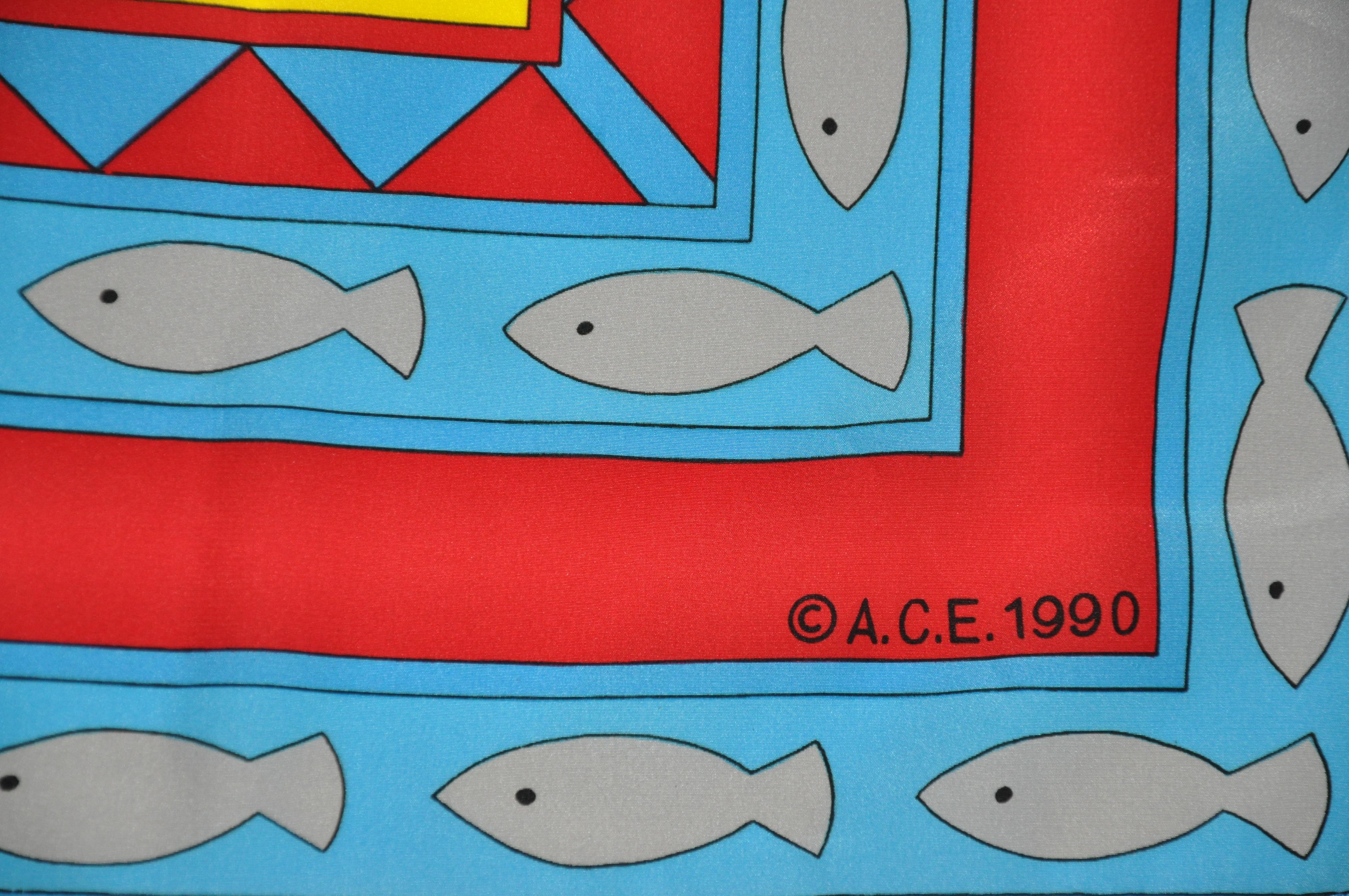 A.C.E. 1990 Écharpe fantaisiste en soie « Alaska » ressemblant à une écharpe Unisexe en vente
