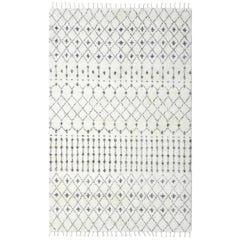 Ace, Bohemian Moroccan Hand Knotted Area Rug, Parchment