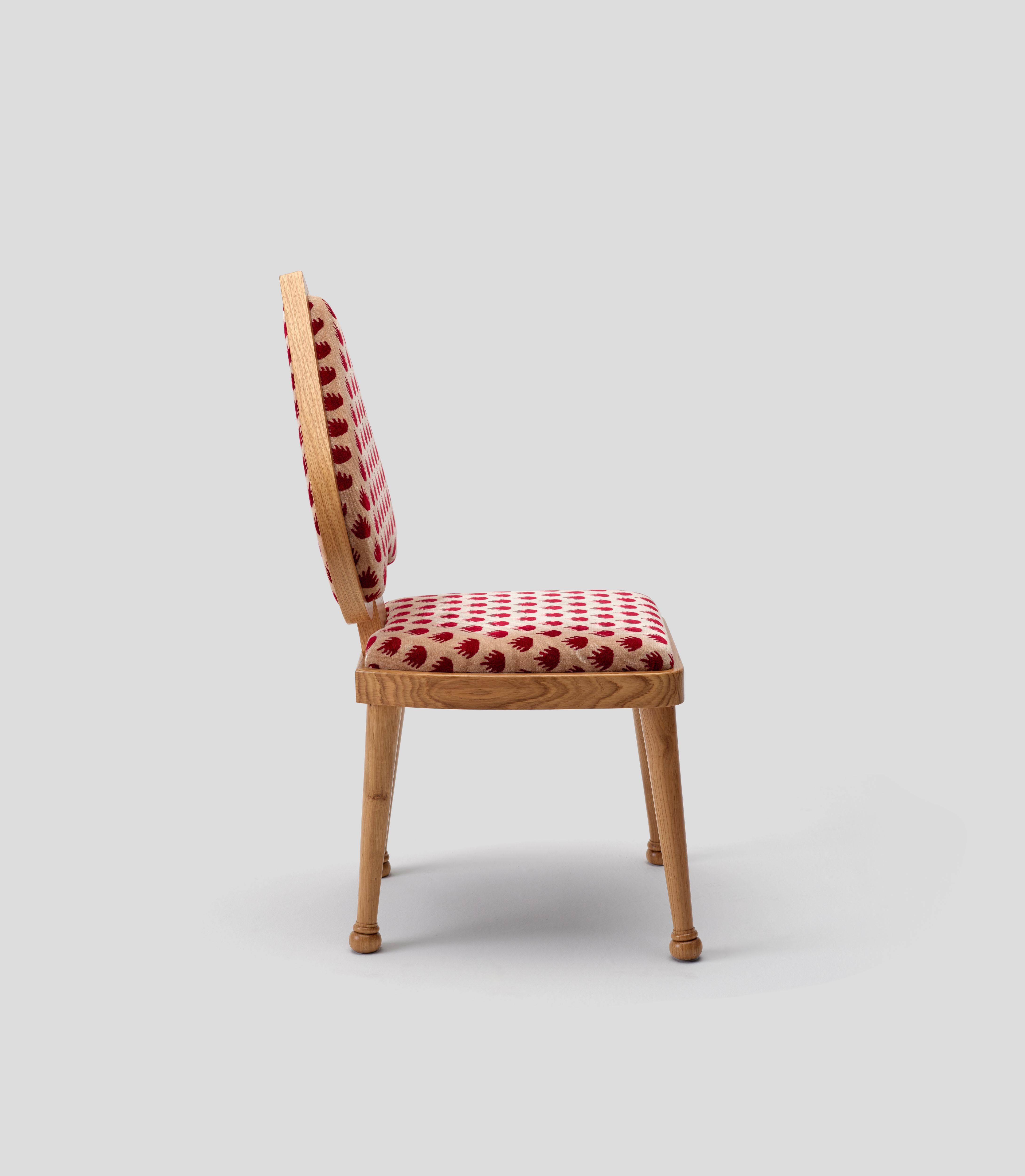 Turkish Ace Chair with Red Velvet Coronation Fabric For Sale