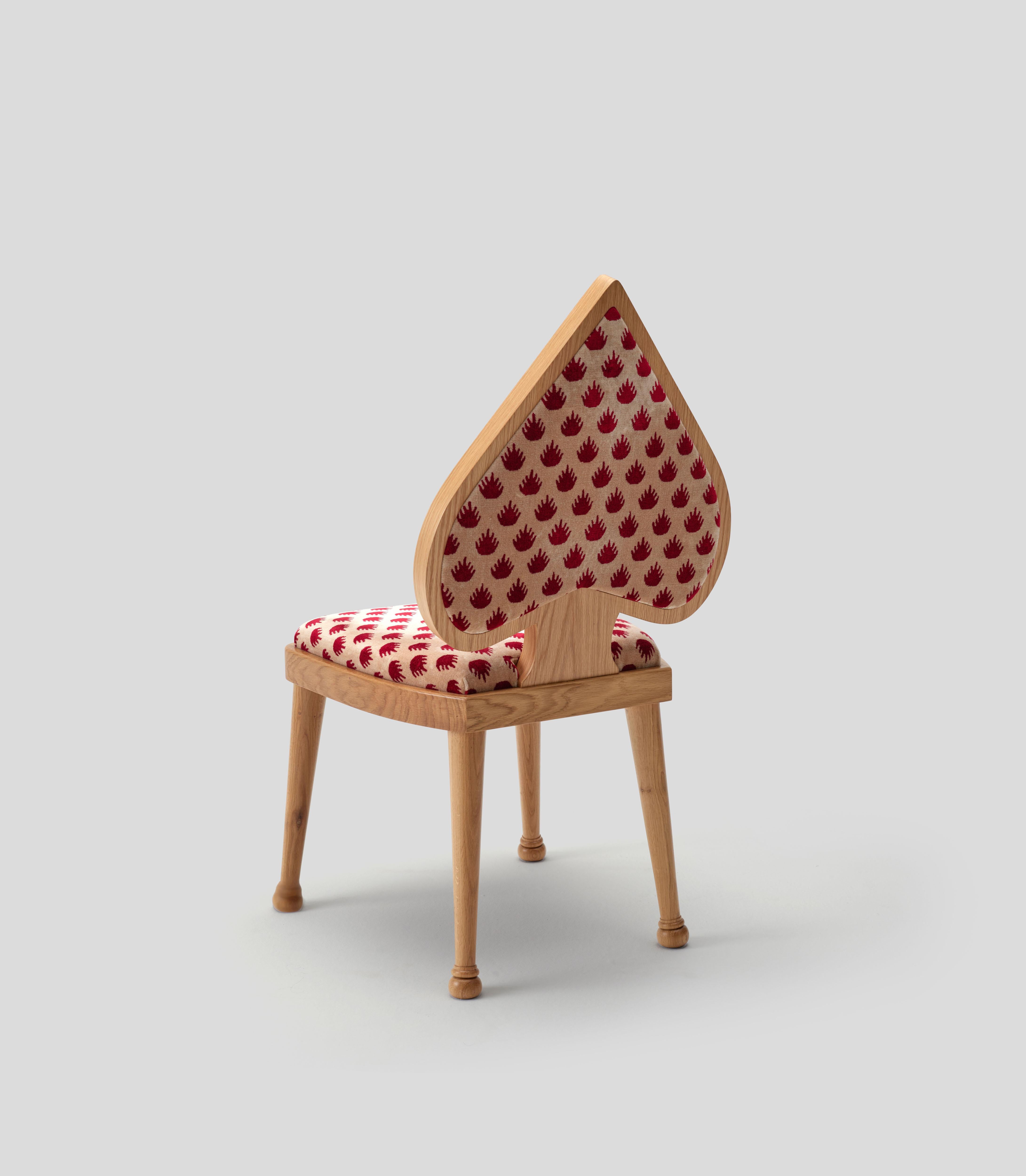 Contemporary Ace Chair with Red Velvet Coronation Fabric For Sale
