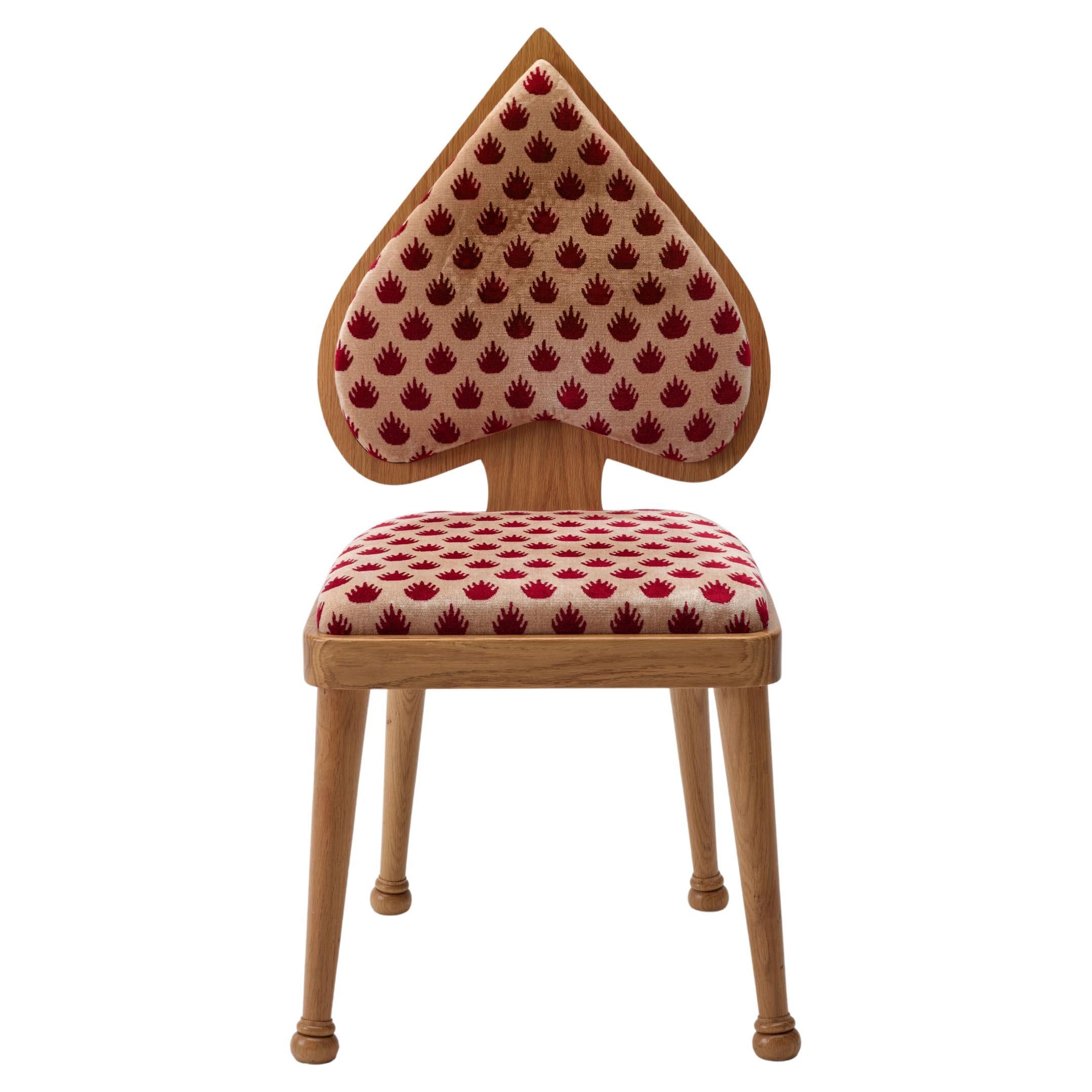 Ace Chair with Red Velvet Coronation Fabric For Sale