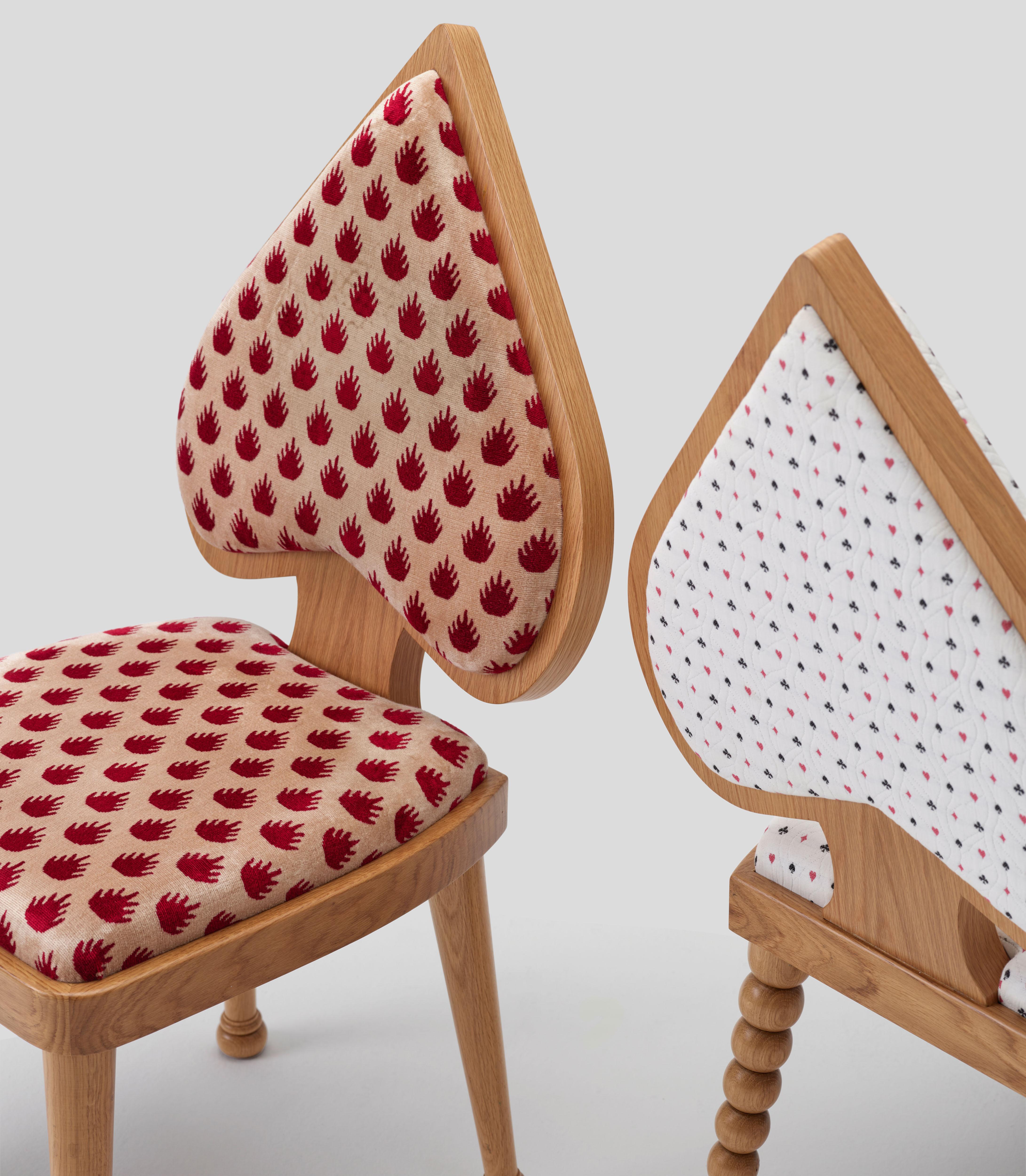 Chaise Ace avec tissu blanc pour jouer aux cartes en vente 3