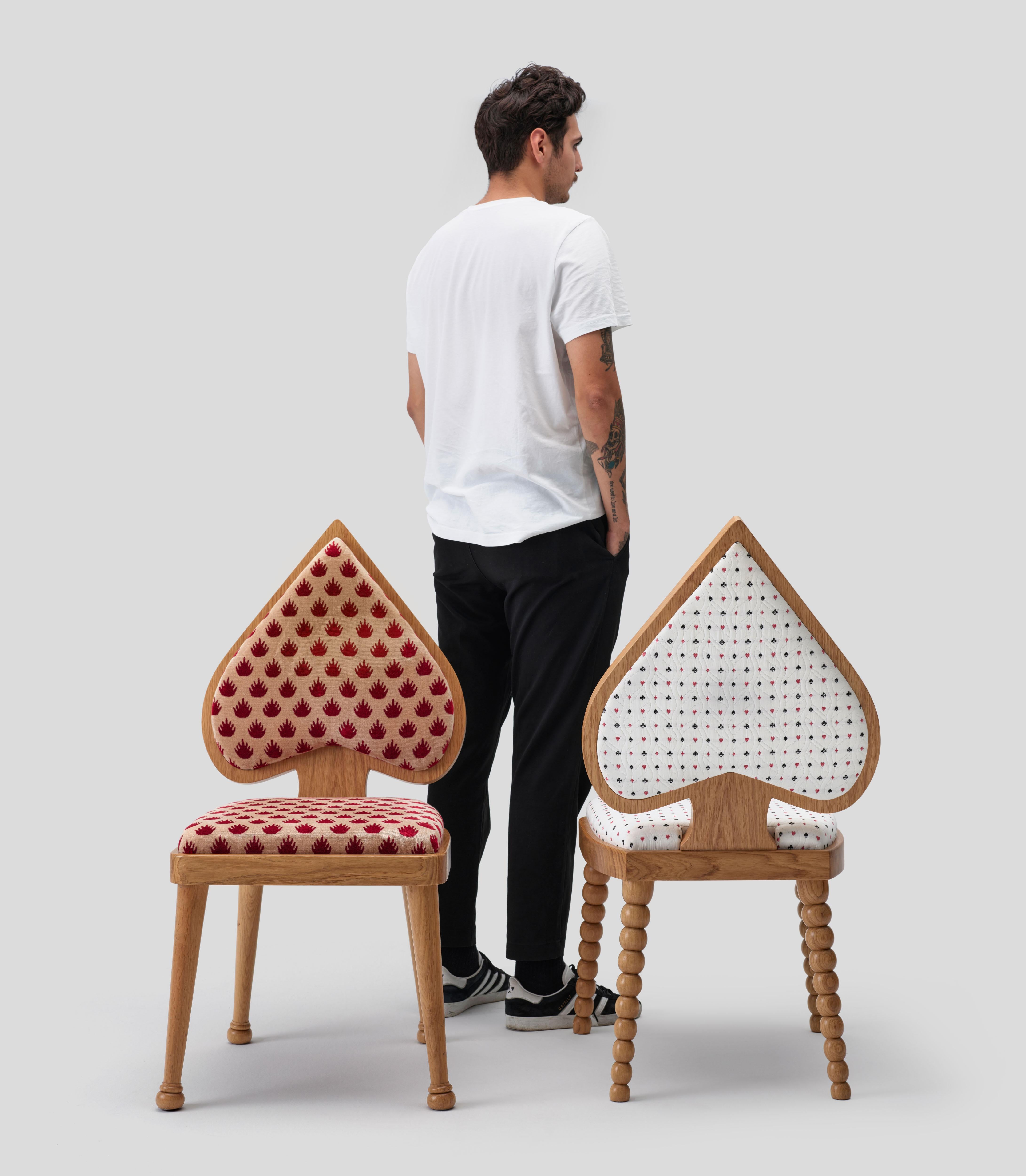 Chaise Ace avec tissu blanc pour jouer aux cartes en vente 6