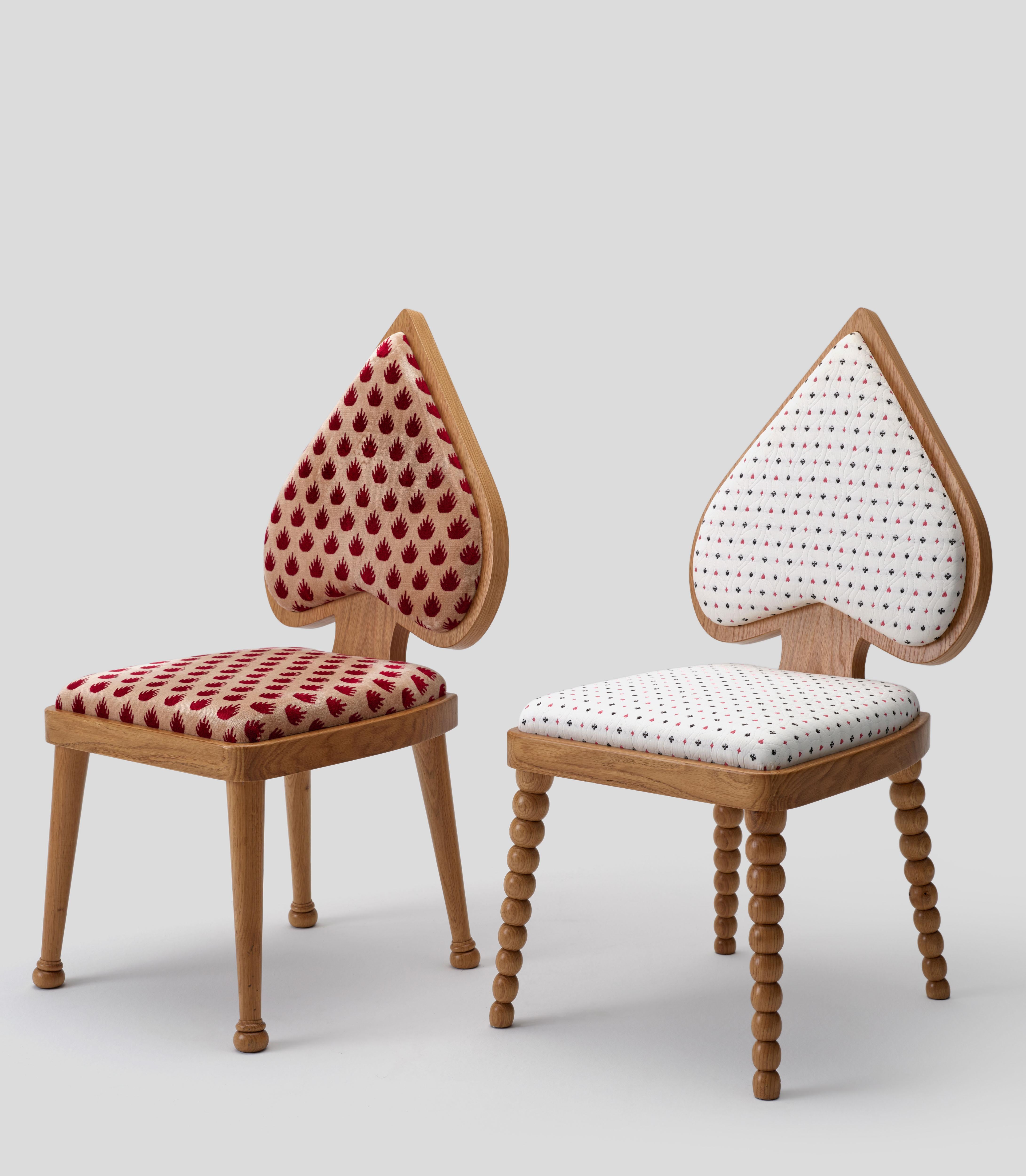 Chaise Ace avec tissu blanc pour jouer aux cartes en vente 1